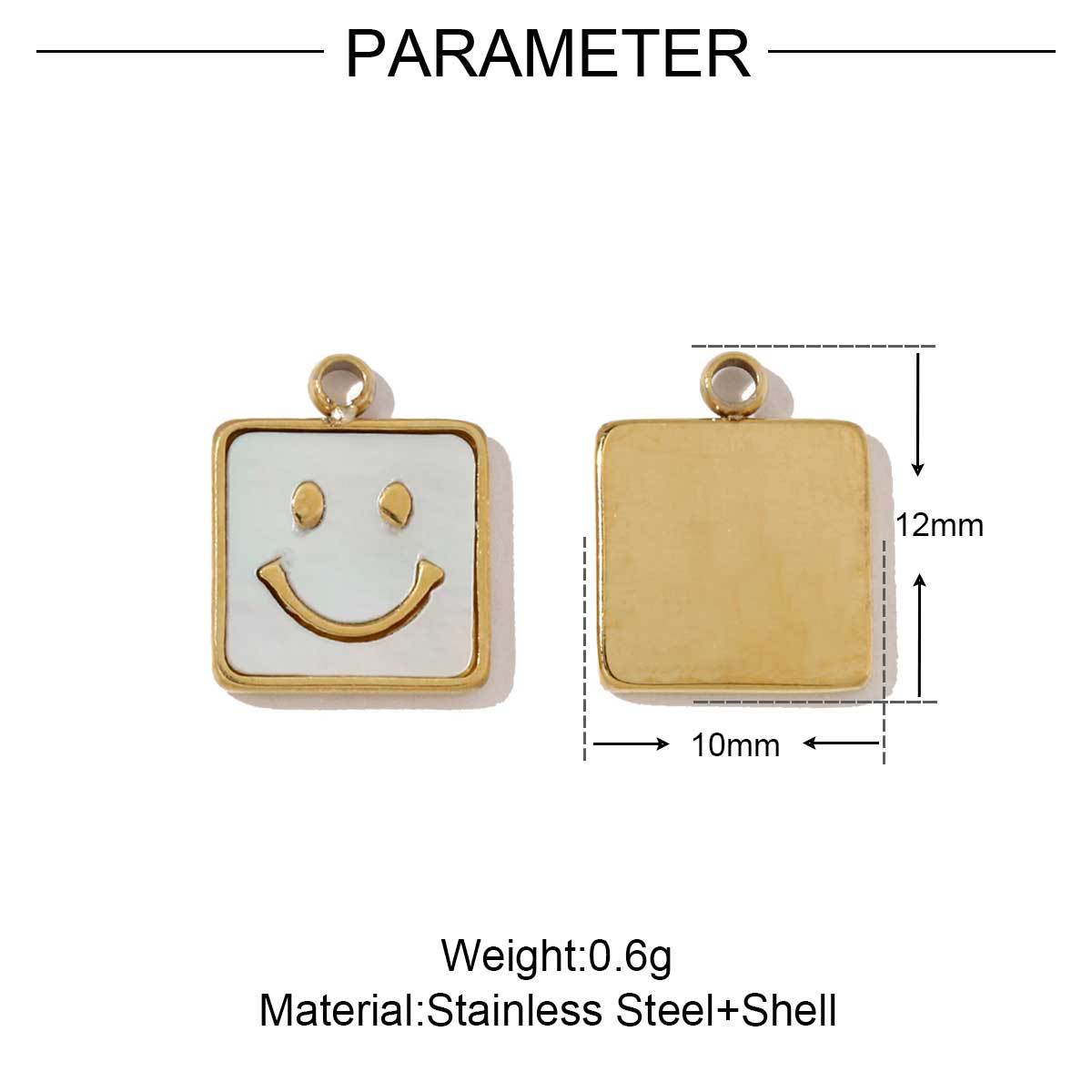 Clover Shell Smiley Life Tree Stainless Steel Charms