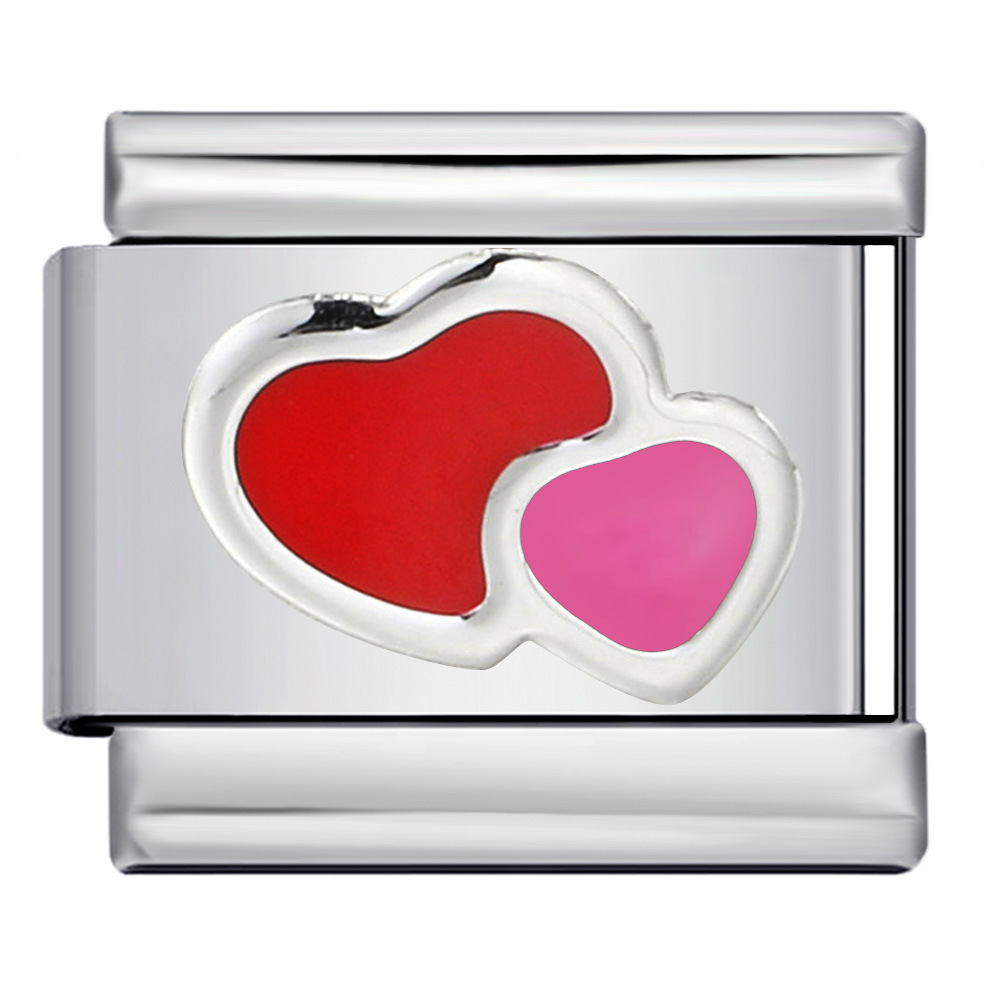 Love Heart DIY Enamel Italian Charms Bracelet
