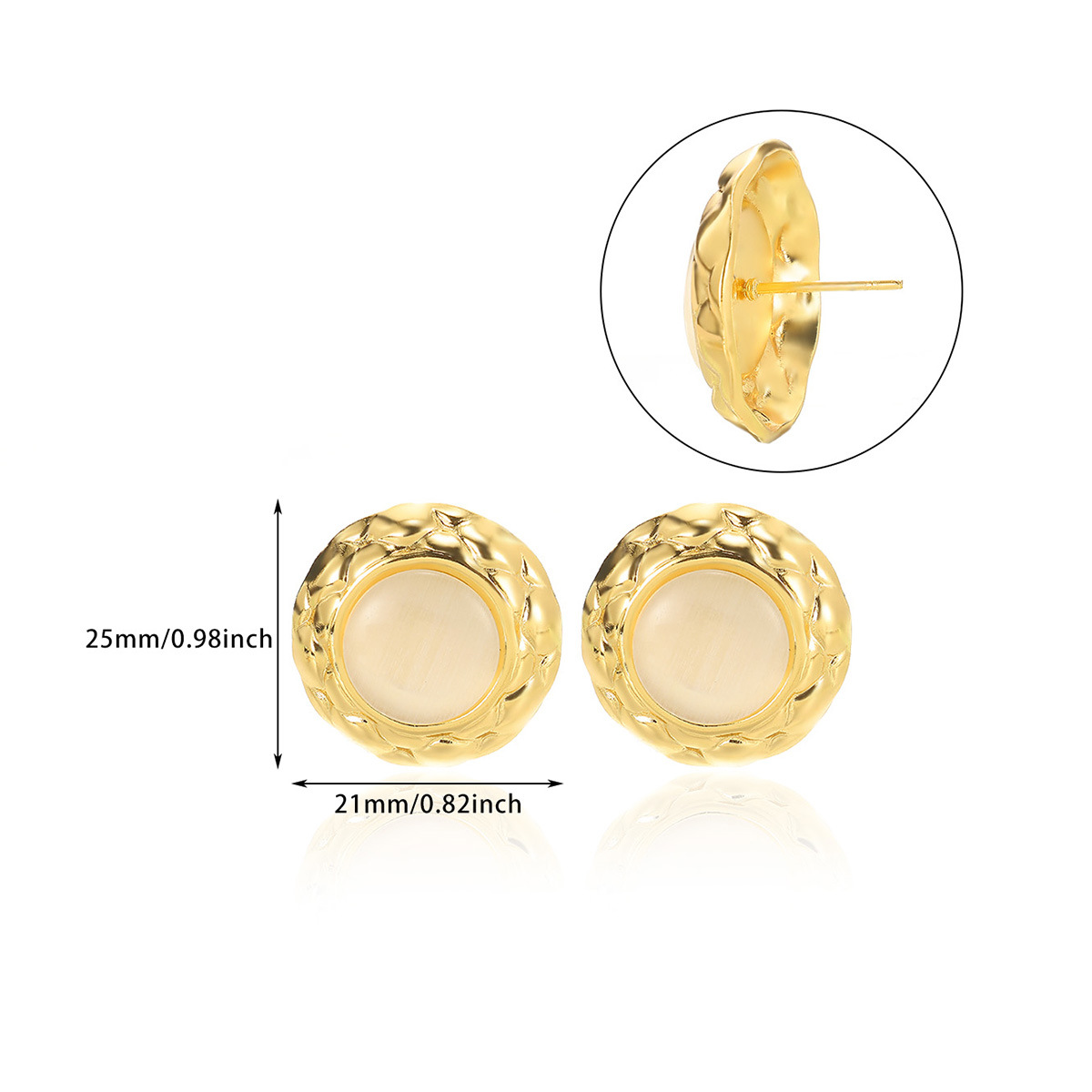 Natural Stone Stud Earrings