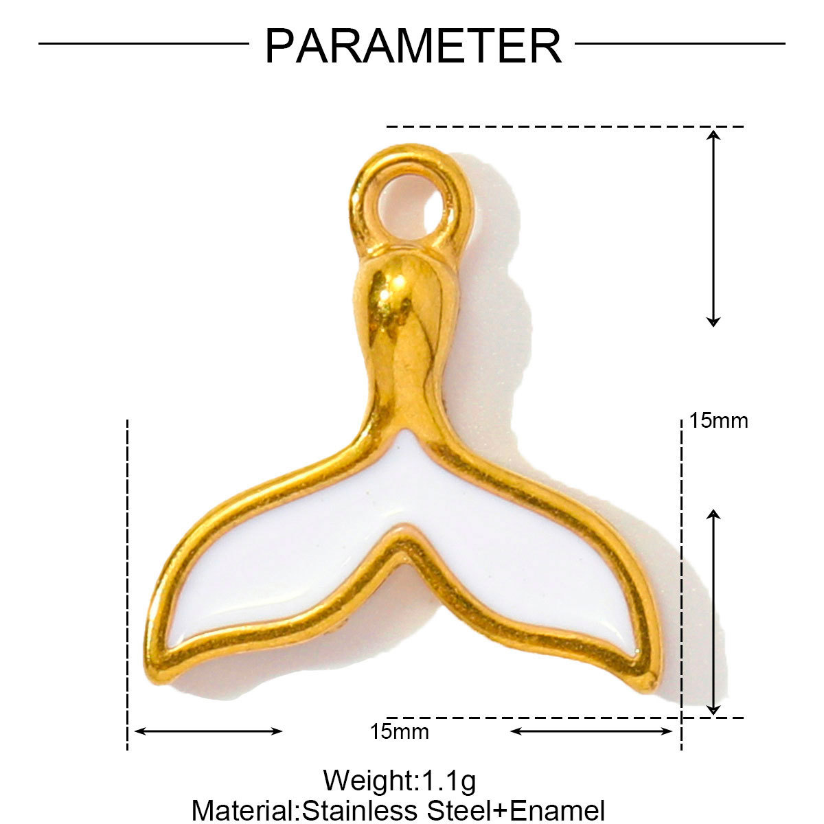 Enamel Love Flower Star Fishtail Stainless Steel Charms