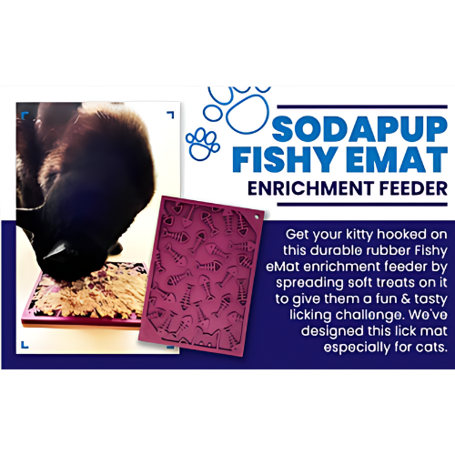 Fishy Design eMat Enrichment Lick Mat - Small | Plum