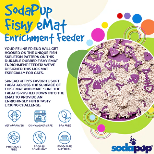 Fishy Design eMat Enrichment Lick Mat - Small | Plum