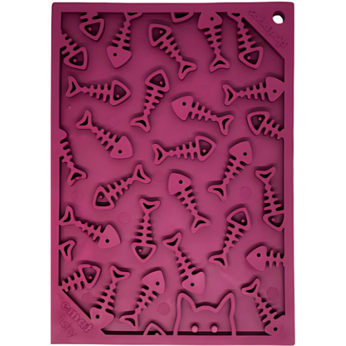 Fishy Design eMat Enrichment Lick Mat - Small | Plum