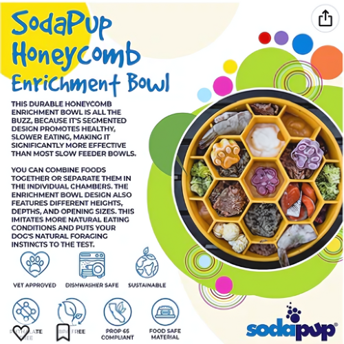 SodaPup Honeycomb eBowl slow feeder - Large