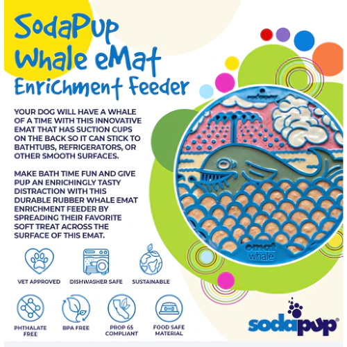 SodaPup Whale Emat - Round with Suction Cups | Blue