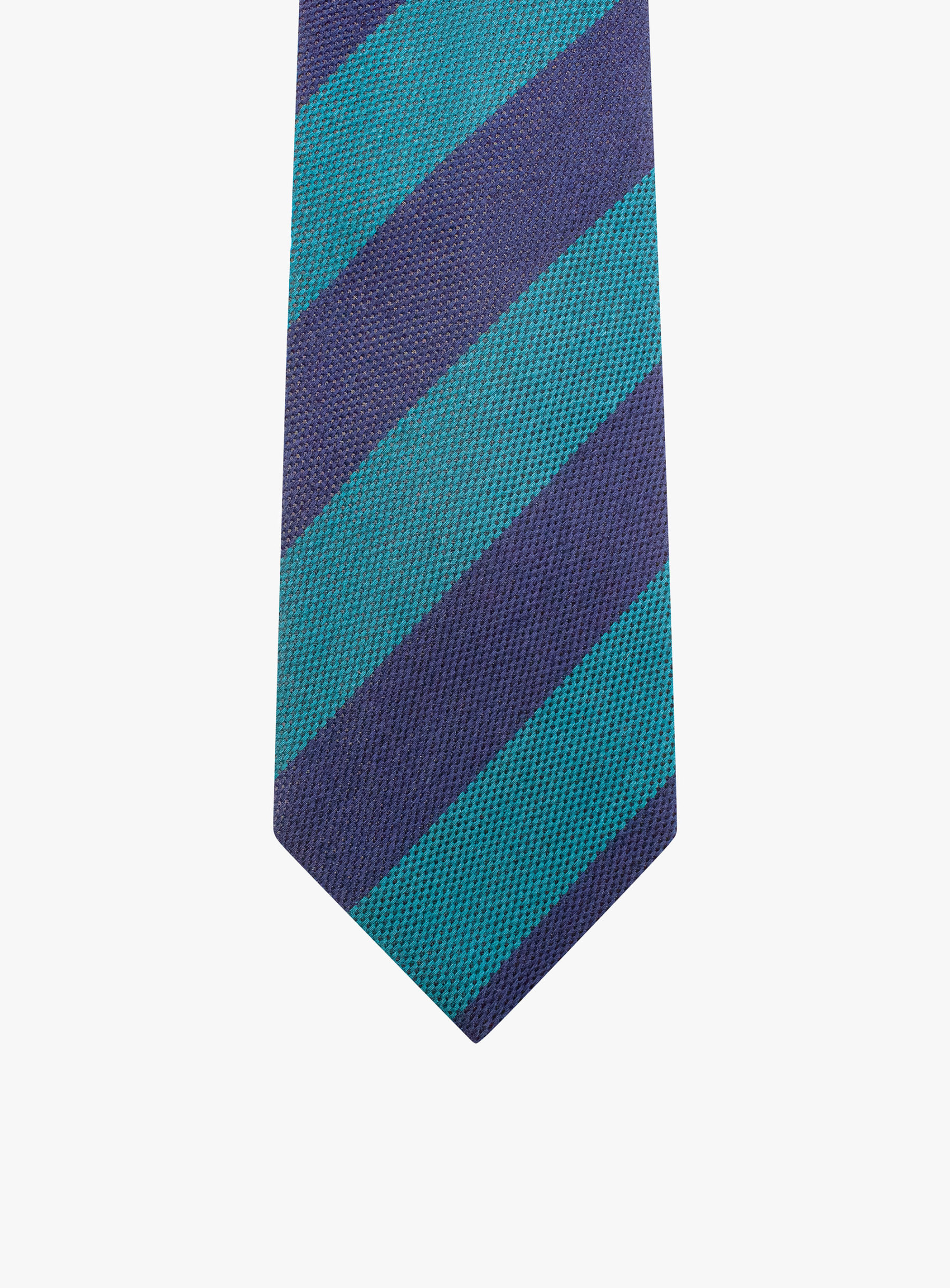 Bottinelli Italian Tie: Navy and Green Striped Elegance