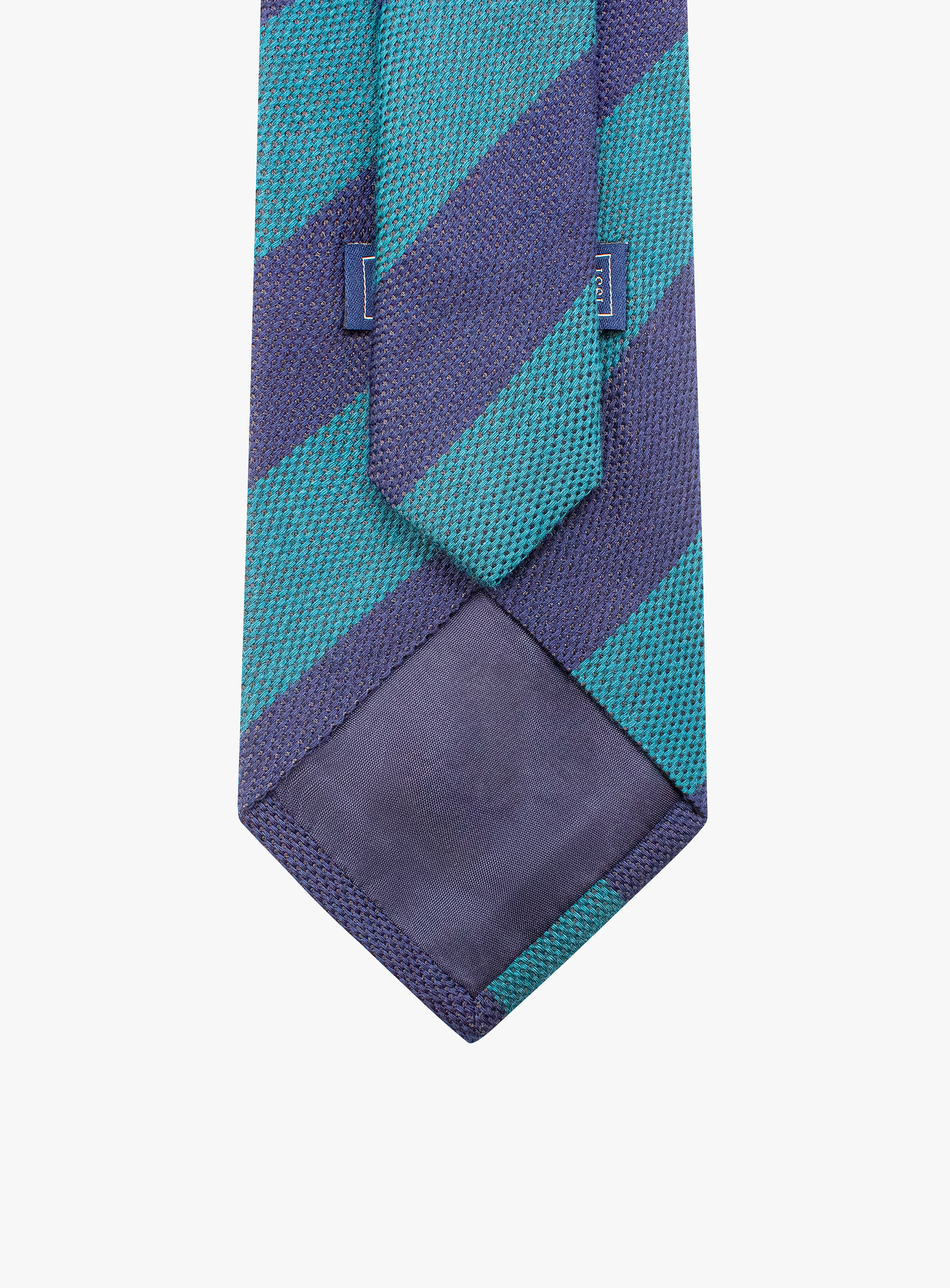 Bottinelli Italian Tie: Navy and Green Striped Elegance