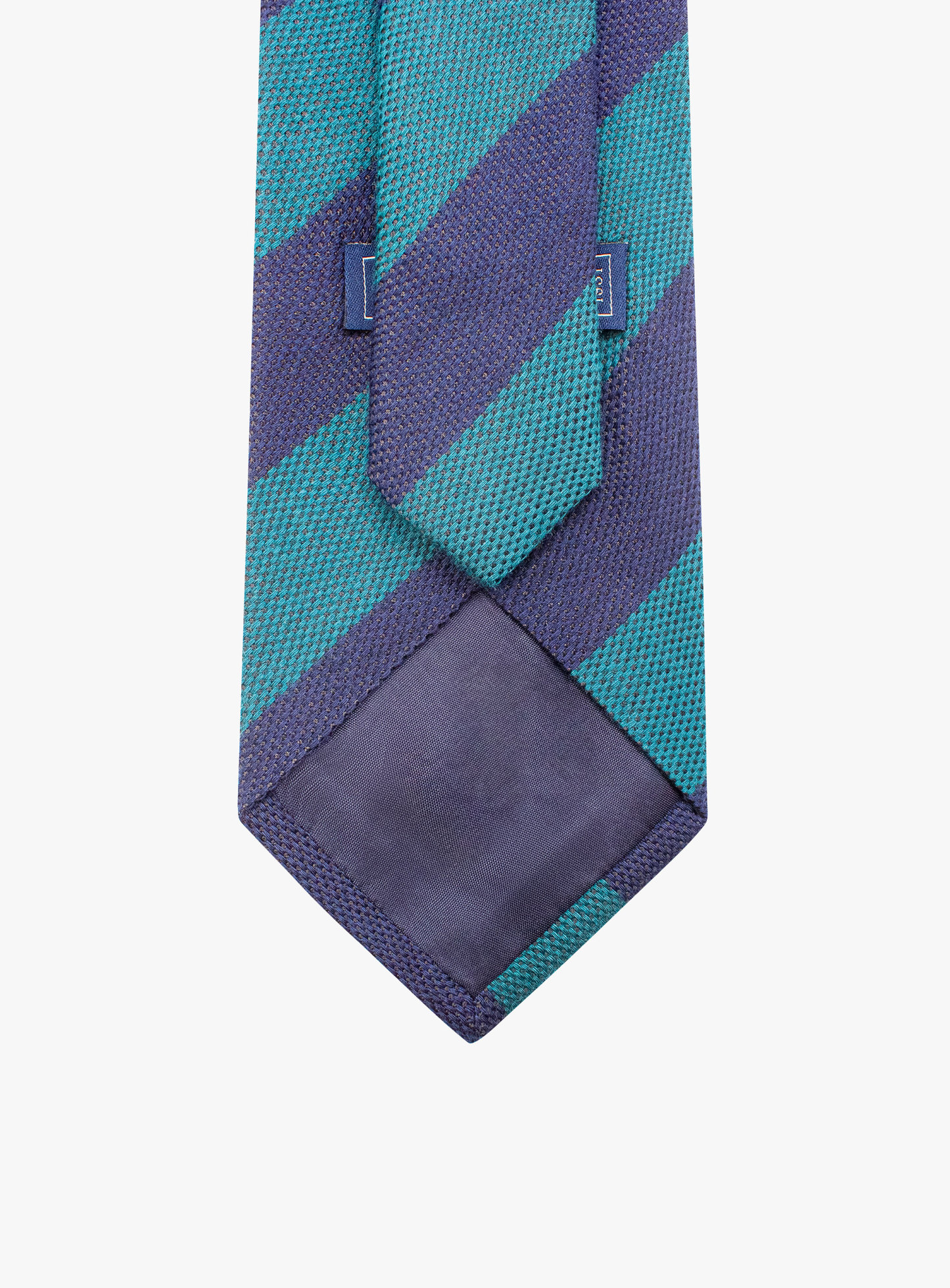 Bottinelli Italian Tie: Navy and Green Striped Elegance