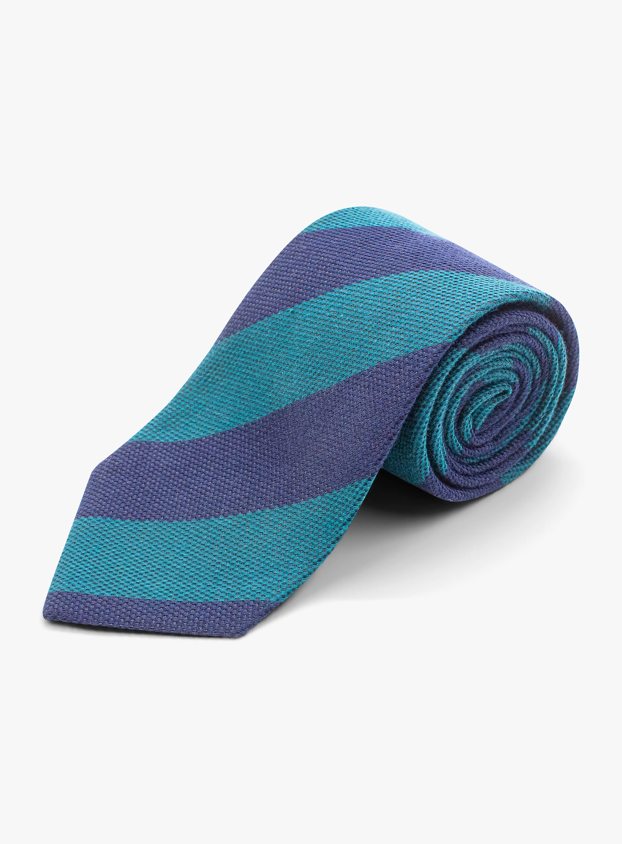 Bottinelli Italian Tie: Navy and Green Striped Elegance