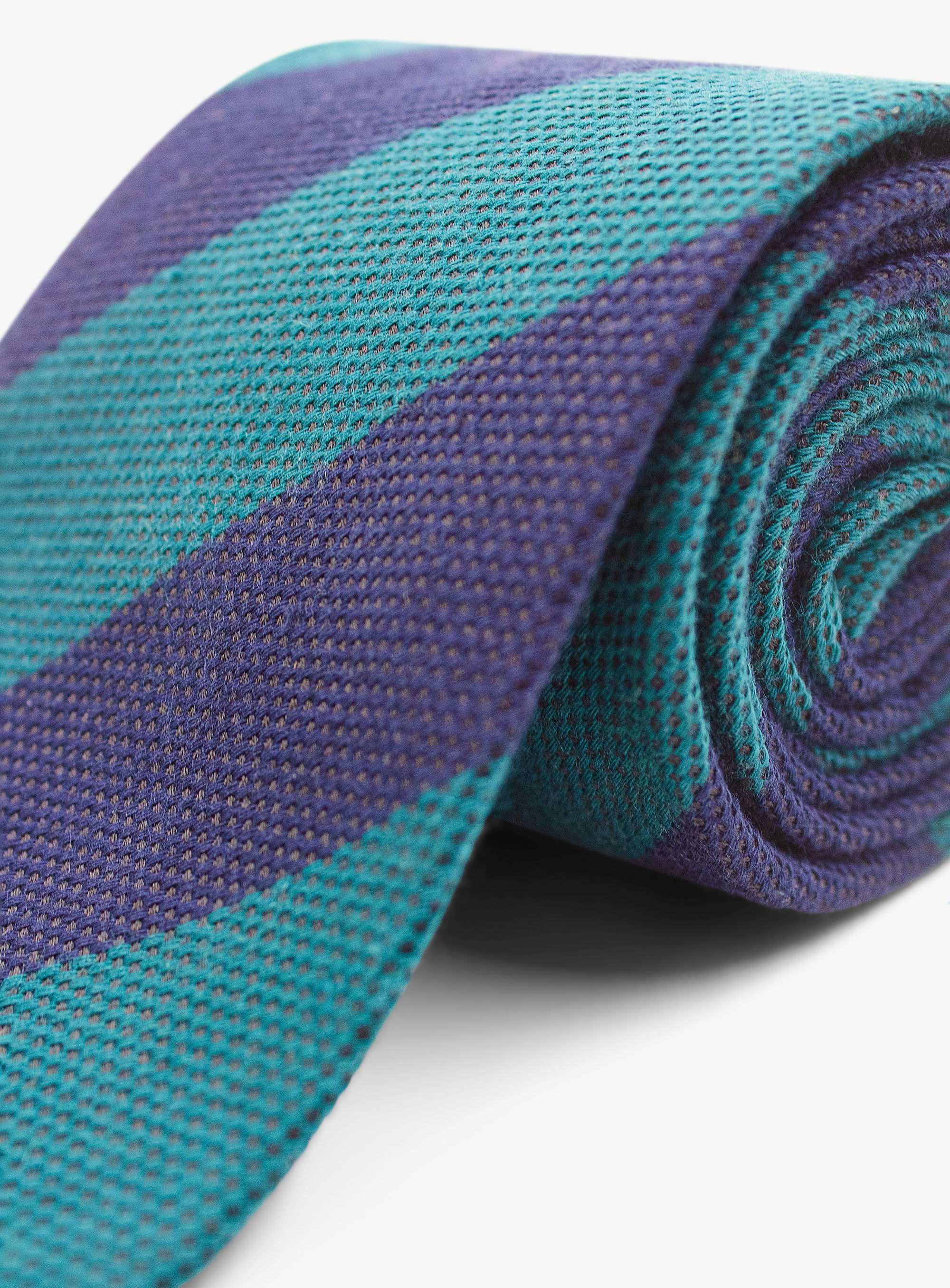 Bottinelli Italian Tie: Navy and Green Striped Elegance