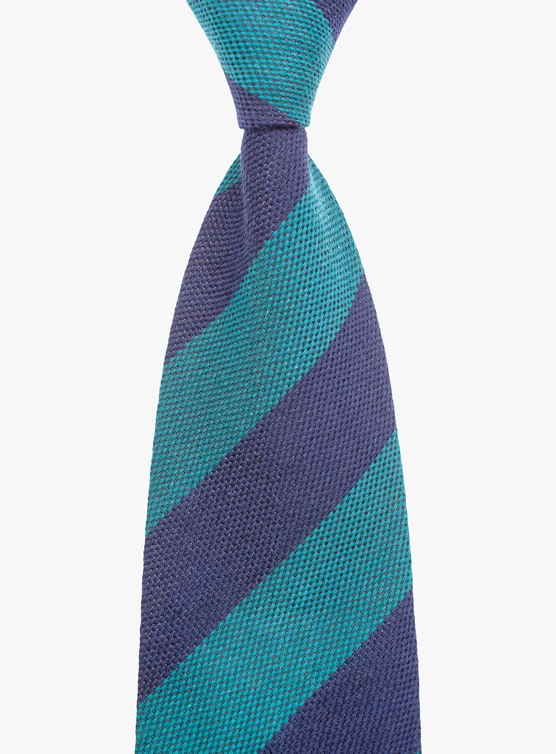 Bottinelli Italian Tie: Navy and Green Striped Elegance