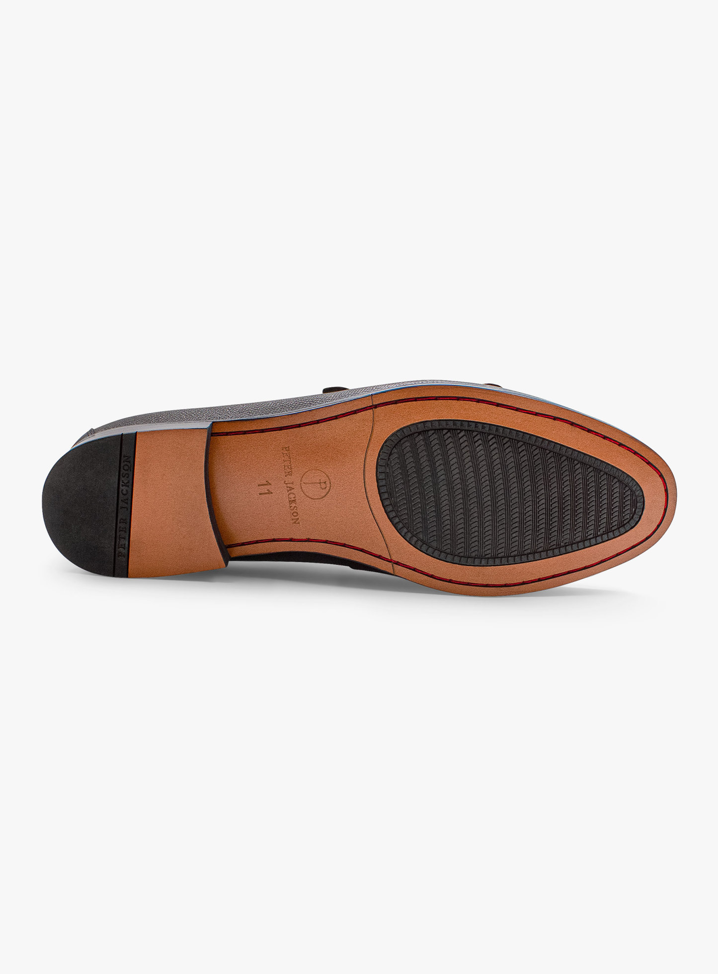 Fabio Black Pebbled Leather Double Monk Loafer