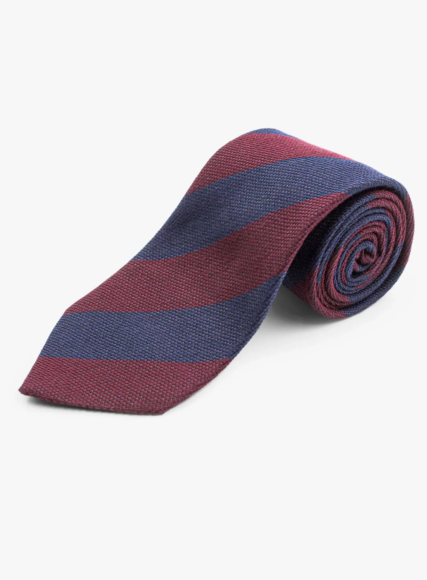 Bottinelli Italian Tie: Merlot and Navy Repp Stripe