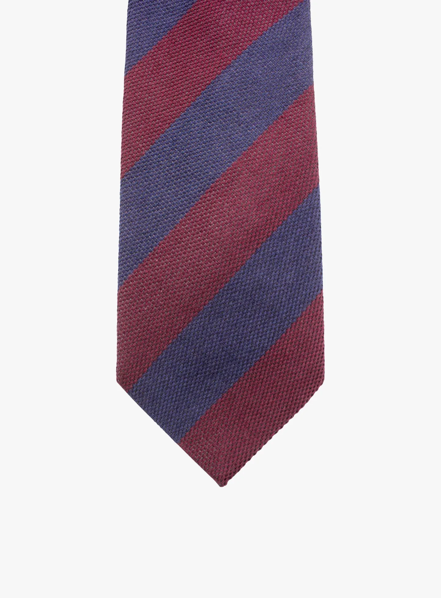 Bottinelli Italian Tie: Merlot and Navy Repp Stripe