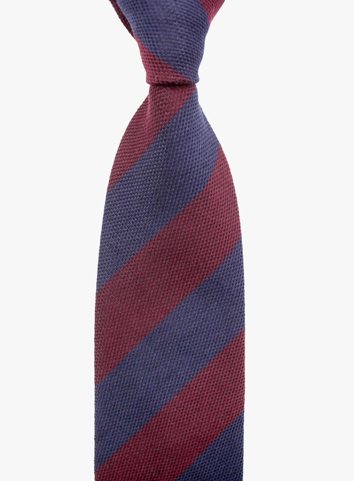 Bottinelli Italian Tie: Merlot and Navy Repp Stripe