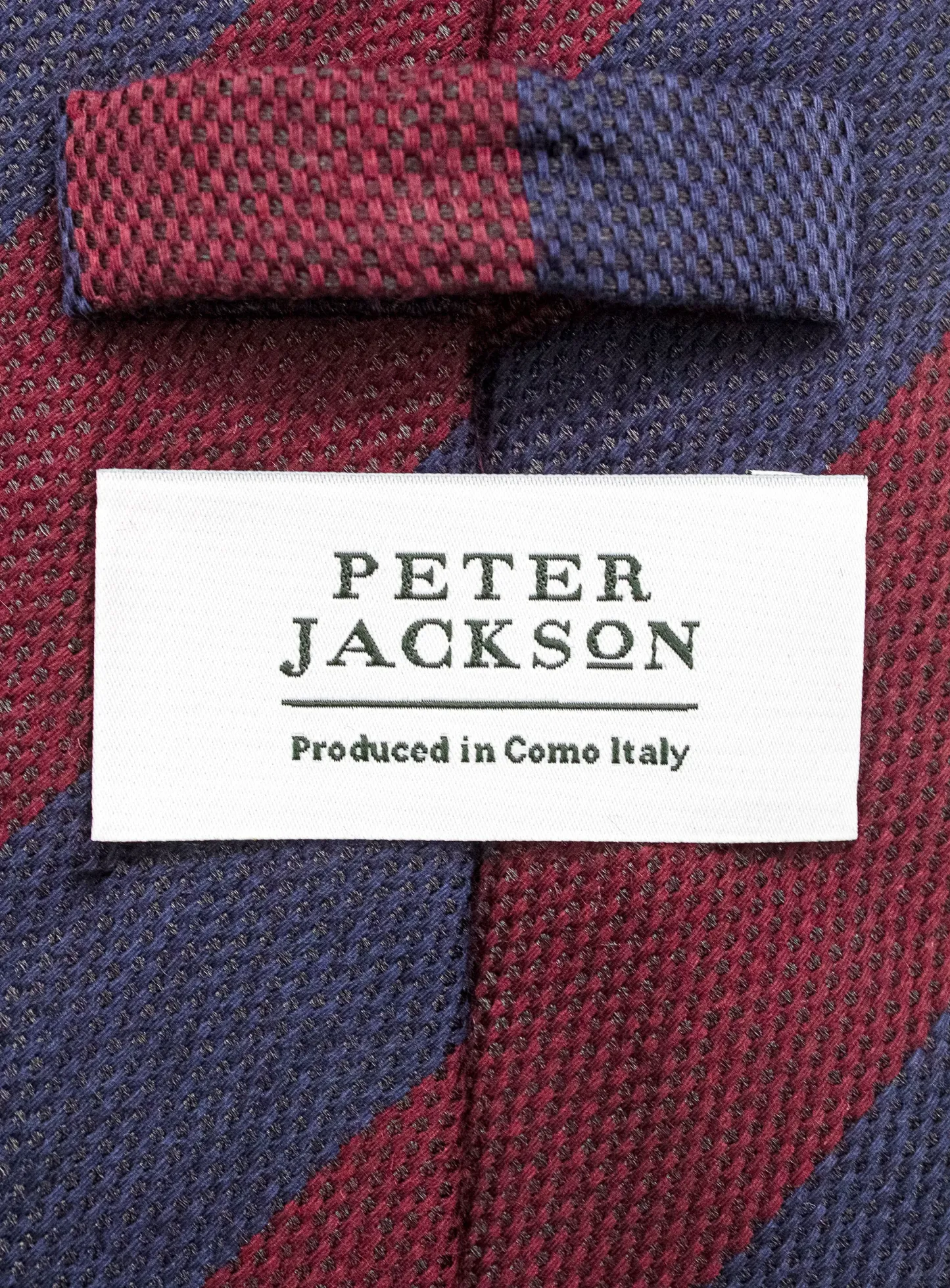 Bottinelli Italian Tie: Merlot and Navy Repp Stripe