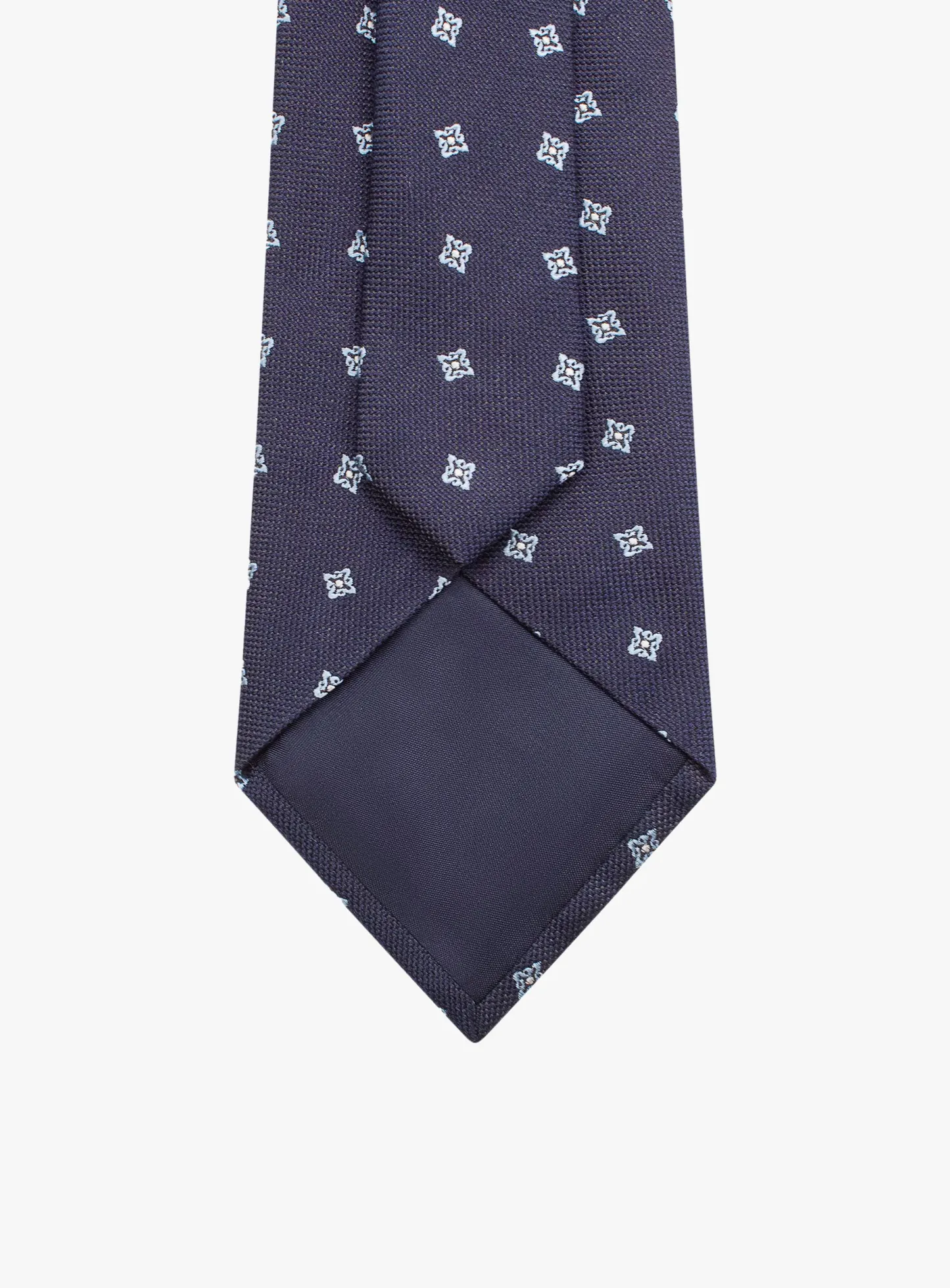Bottinelli Italian Tie: Navy with Light Blue Floral Motif