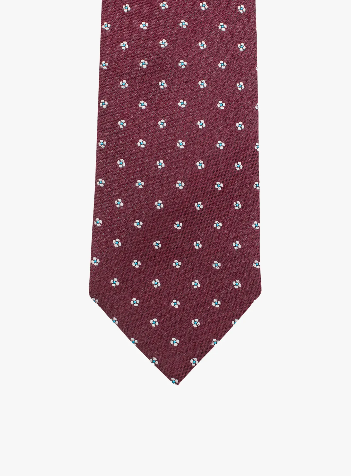 Bottinelli Italian Tie: Merlot with White Floral Dot