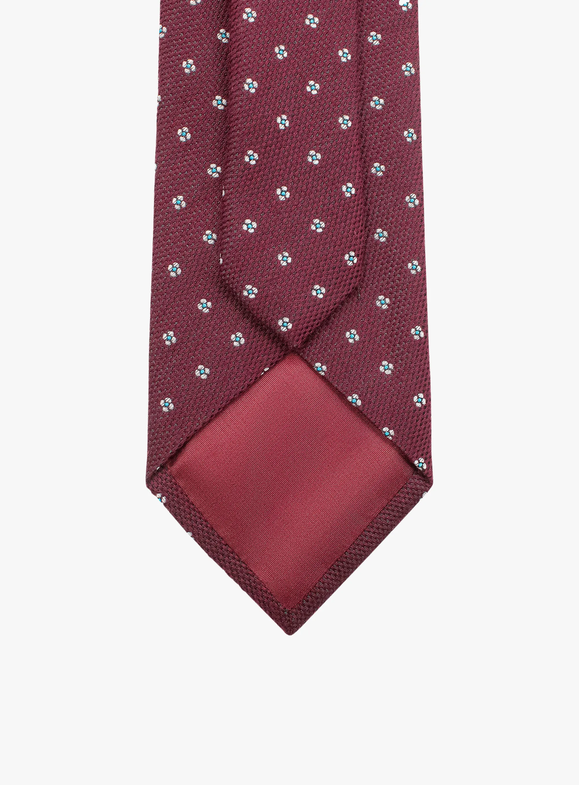 Bottinelli Italian Tie: Merlot with White Floral Dot