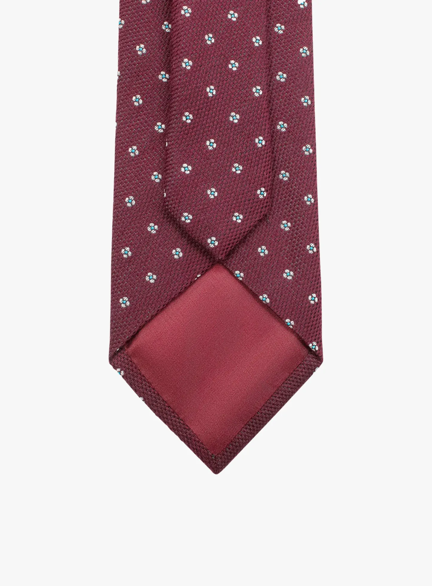 Bottinelli Italian Tie: Merlot with White Floral Dot
