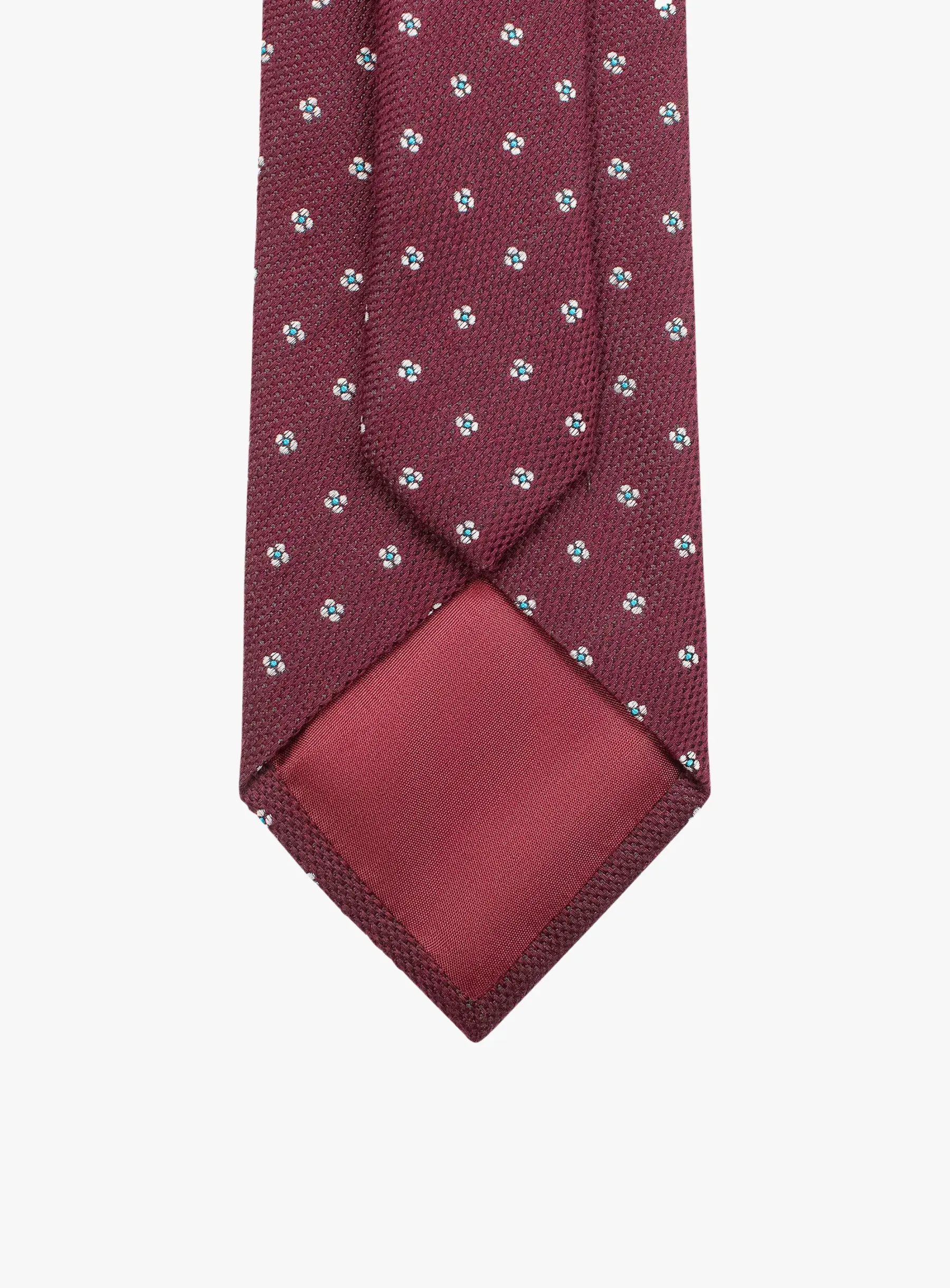 Bottinelli Italian Tie: Merlot with White Floral Dot