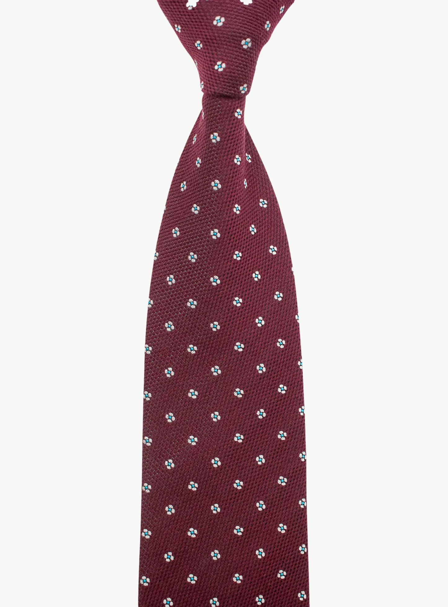 Bottinelli Italian Tie: Merlot with White Floral Dot