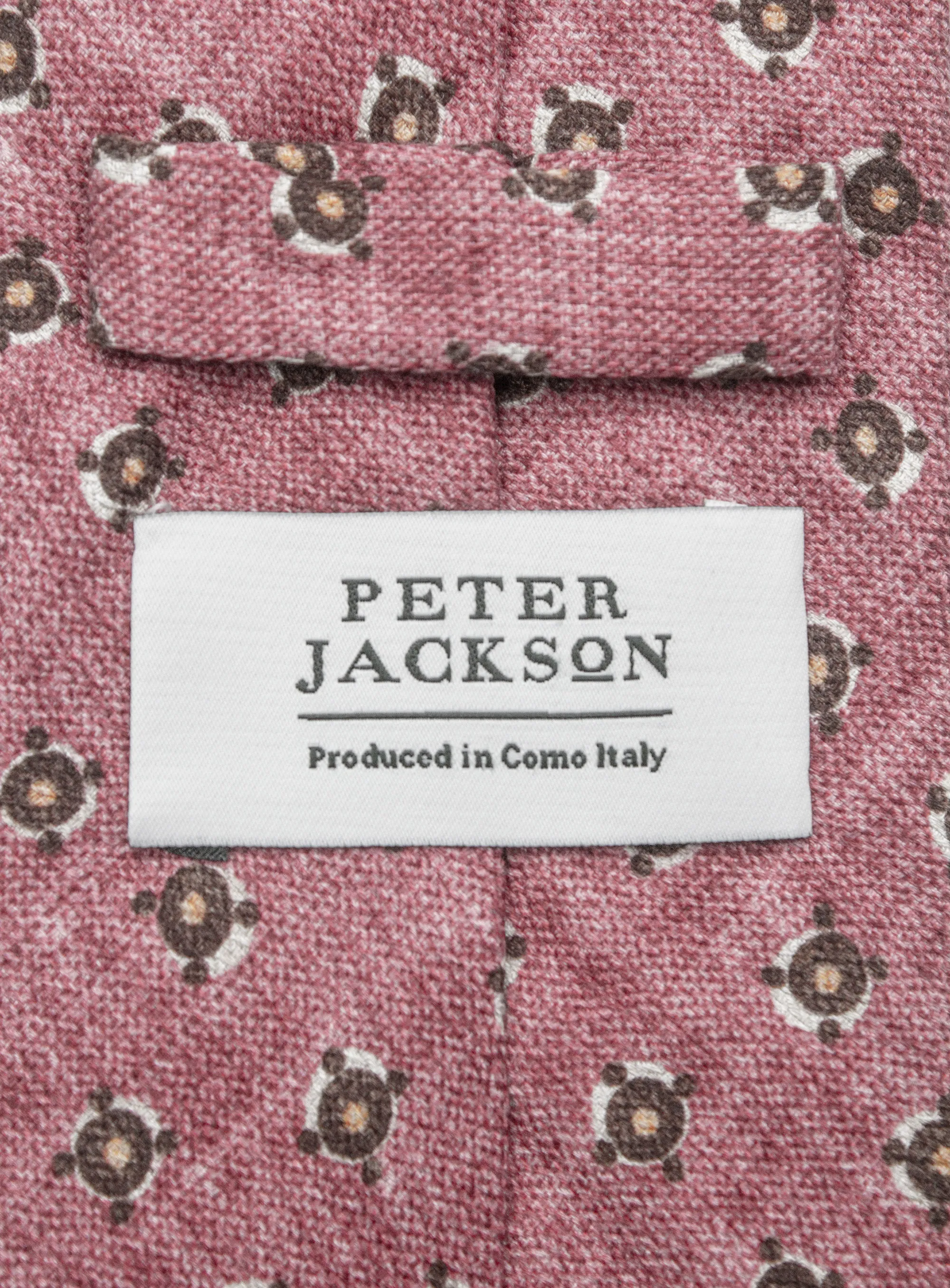 Bottinelli Italian Tie: Salmon with Olive Medallion