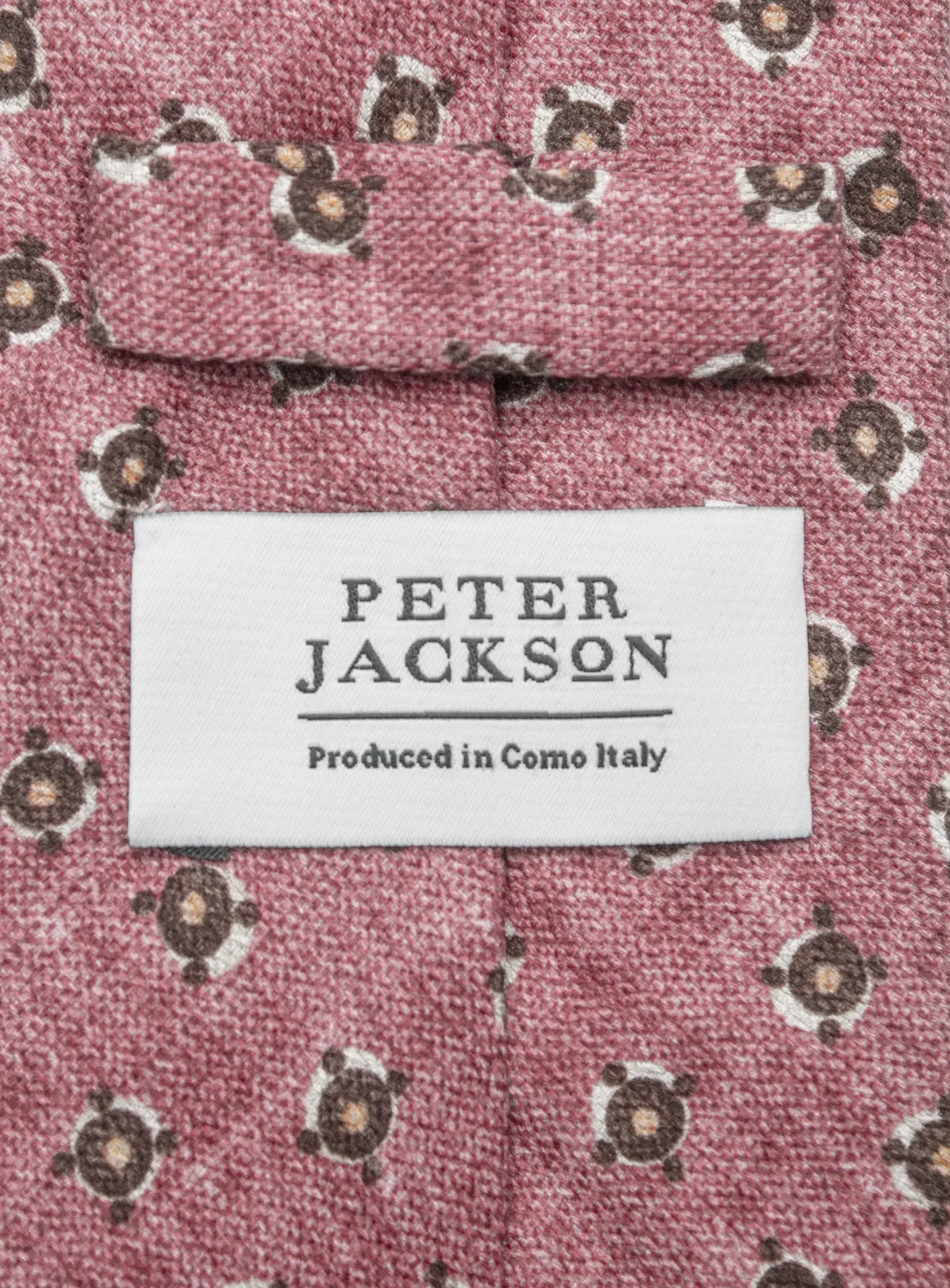 Bottinelli Italian Tie: Salmon with Olive Medallion