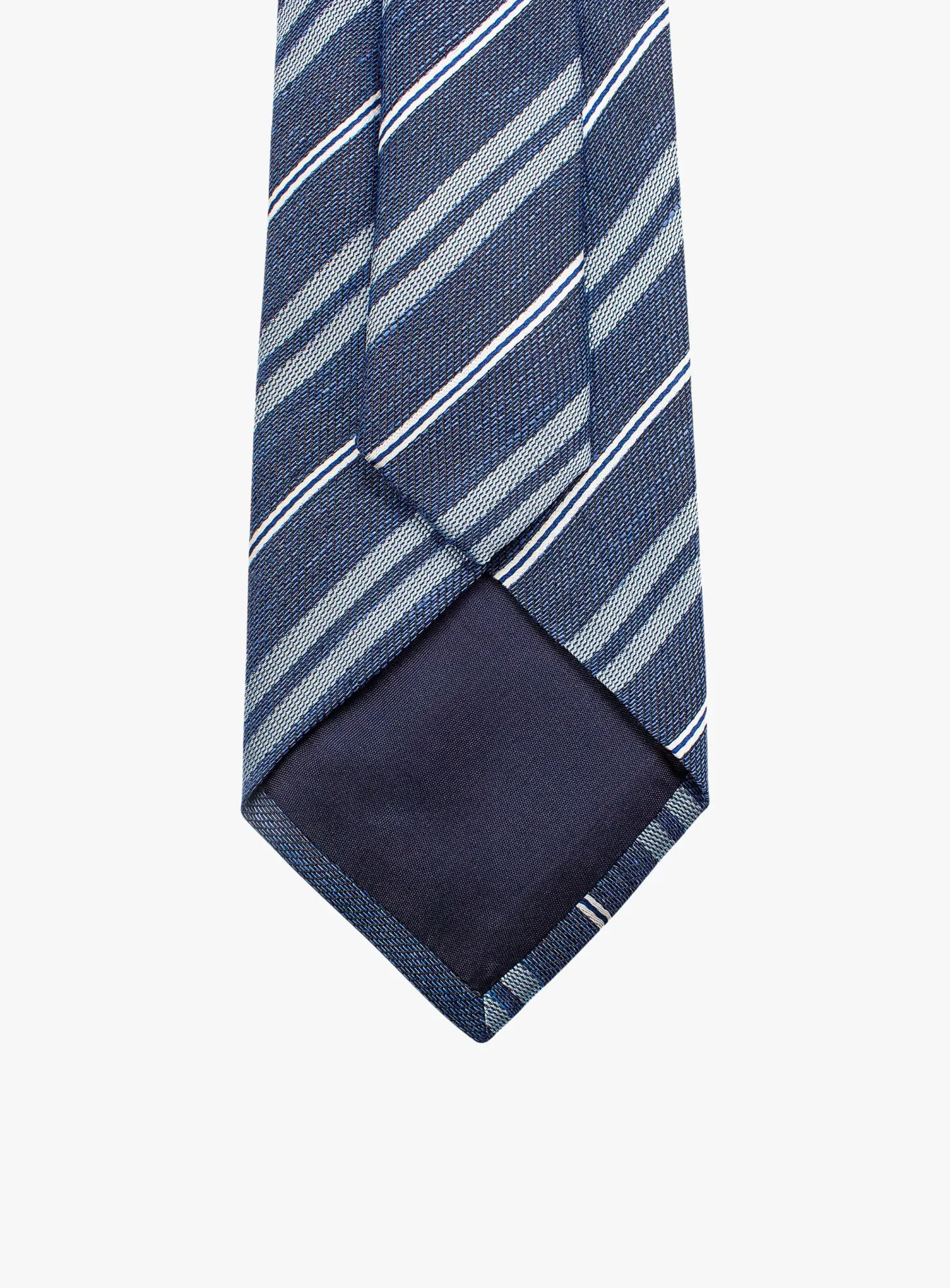 Bottinelli Italian Tie: Blue with Sky and White Stripe