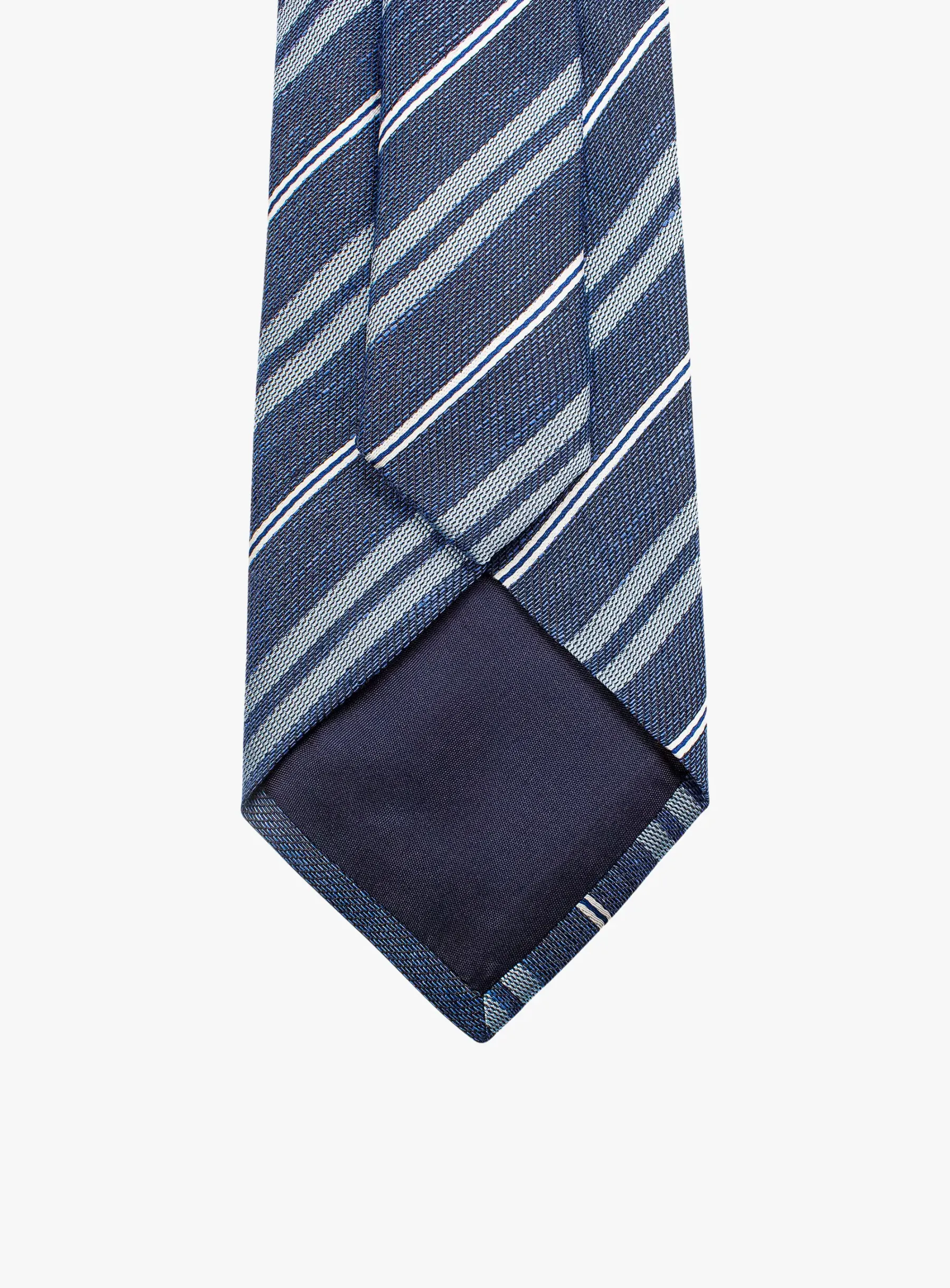 Bottinelli Italian Tie: Blue with Sky and White Stripe