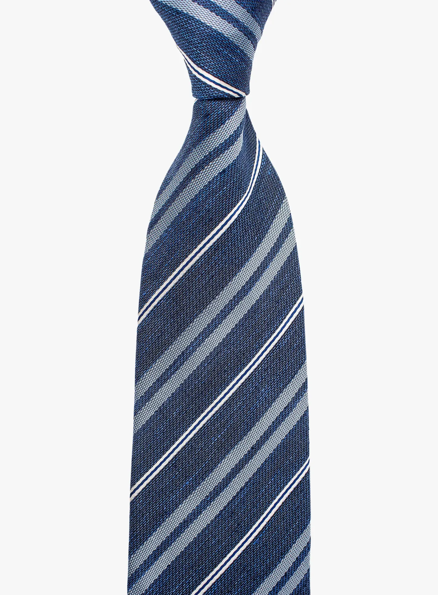 Bottinelli Italian Tie: Blue with Sky and White Stripe