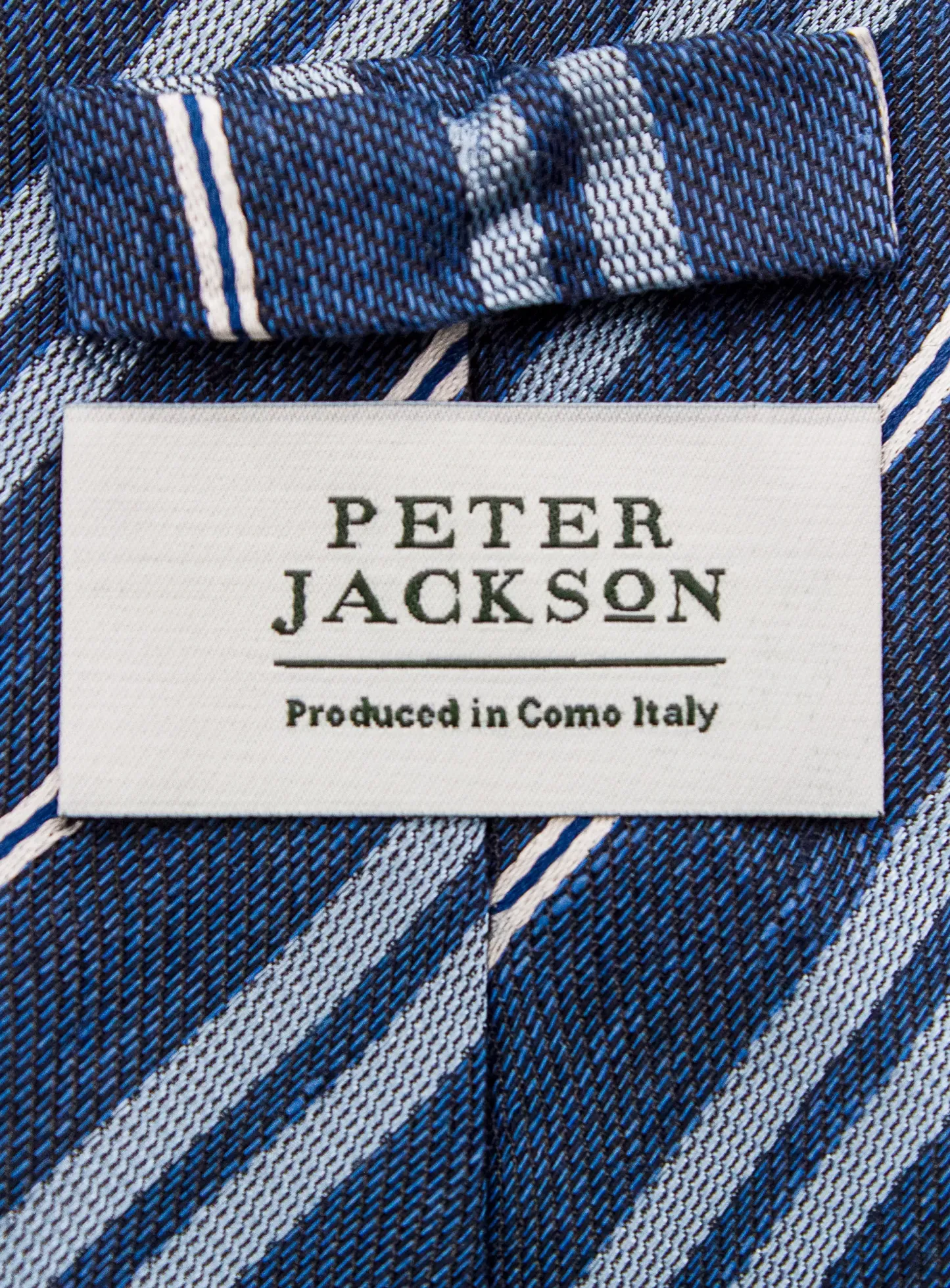 Bottinelli Italian Tie: Blue with Sky and White Stripe