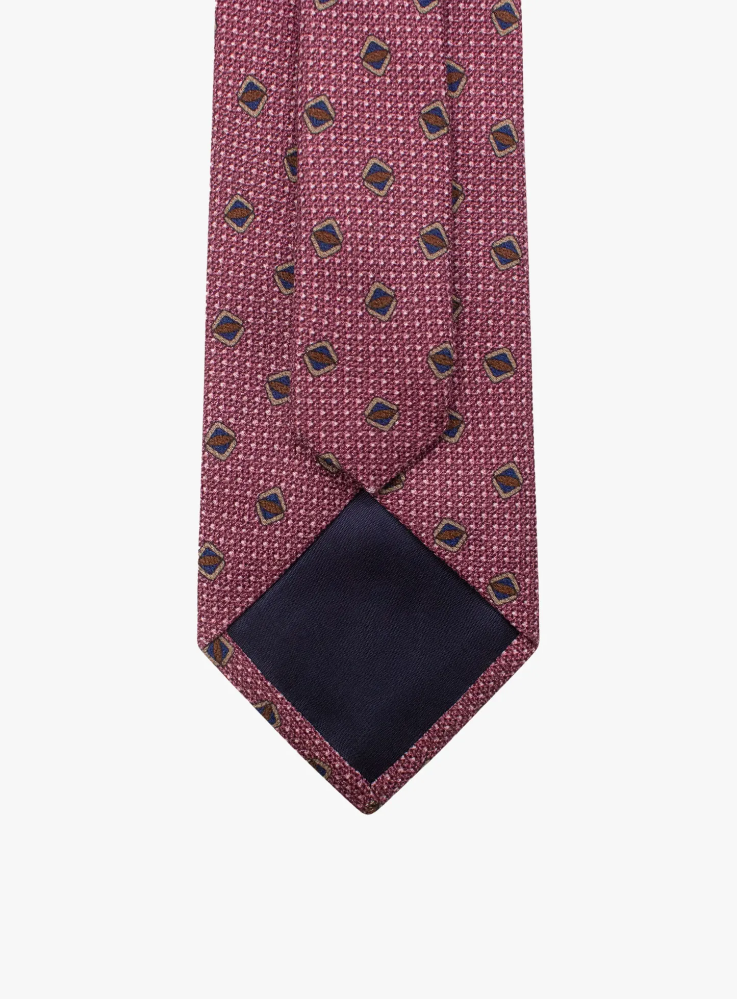 Bottinelli Italian Tie: Plum Geometric Shield Motif
