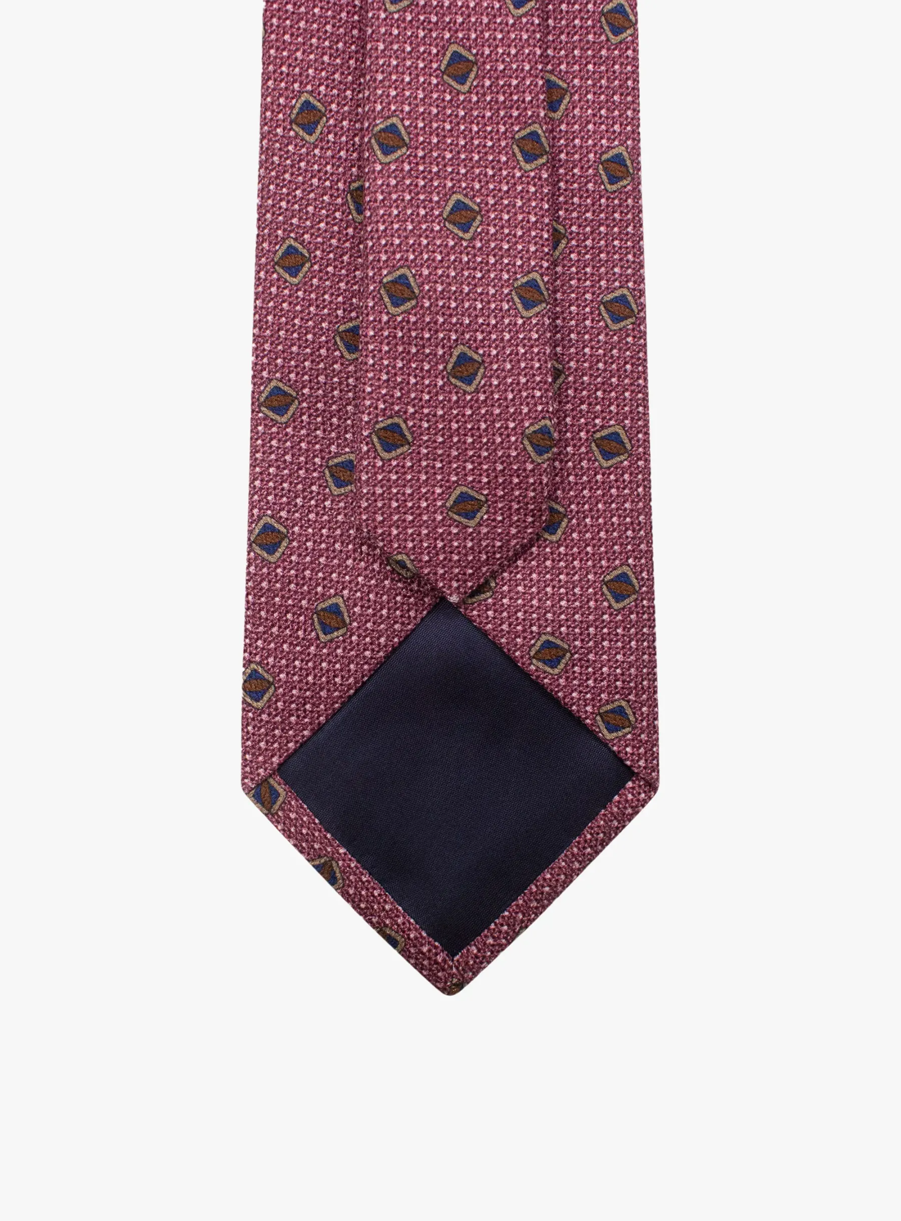 Bottinelli Italian Tie: Plum Geometric Shield Motif