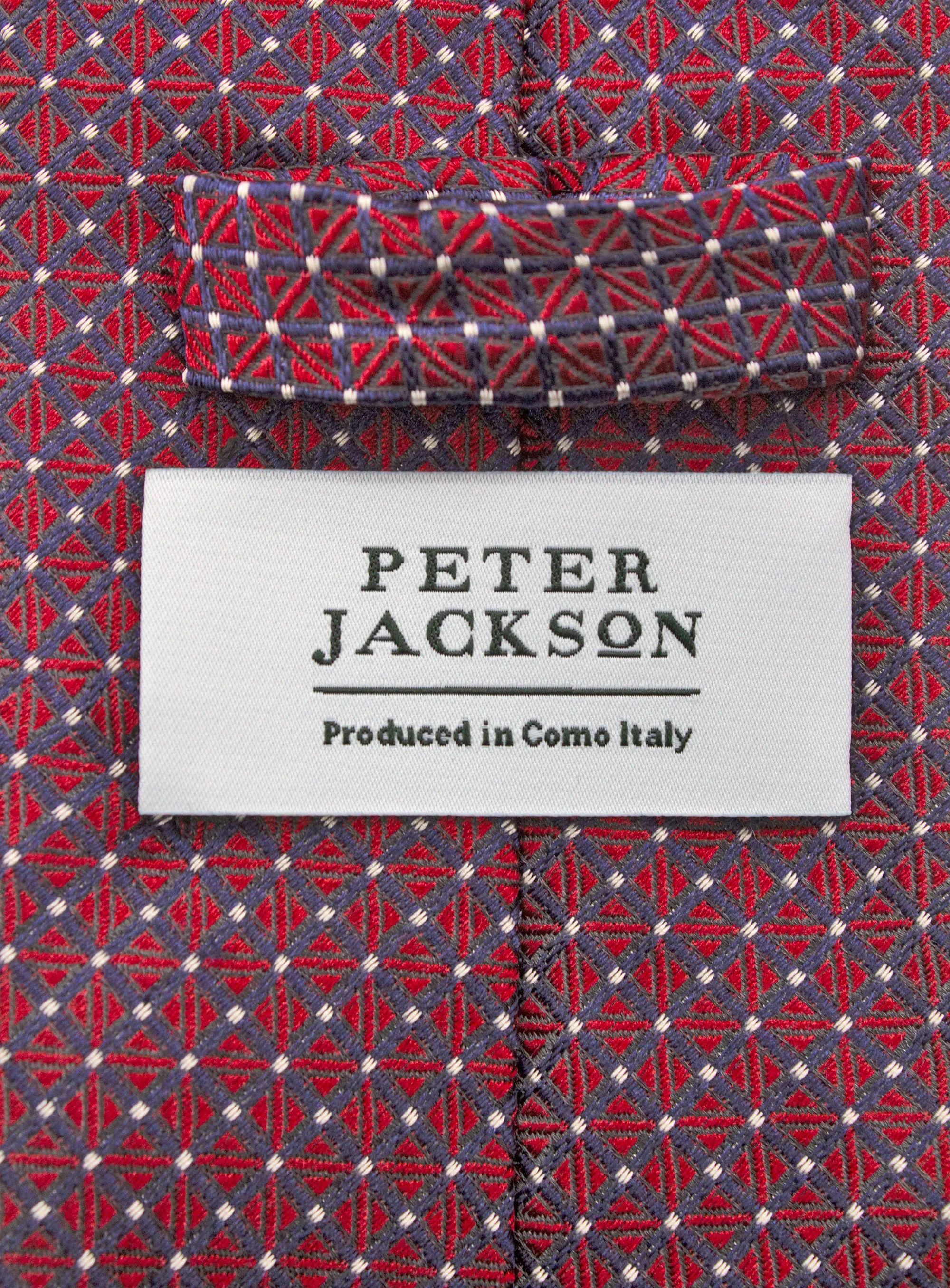 Bottinelli Italian Tie: Burgundy with Geometric Tile Motif