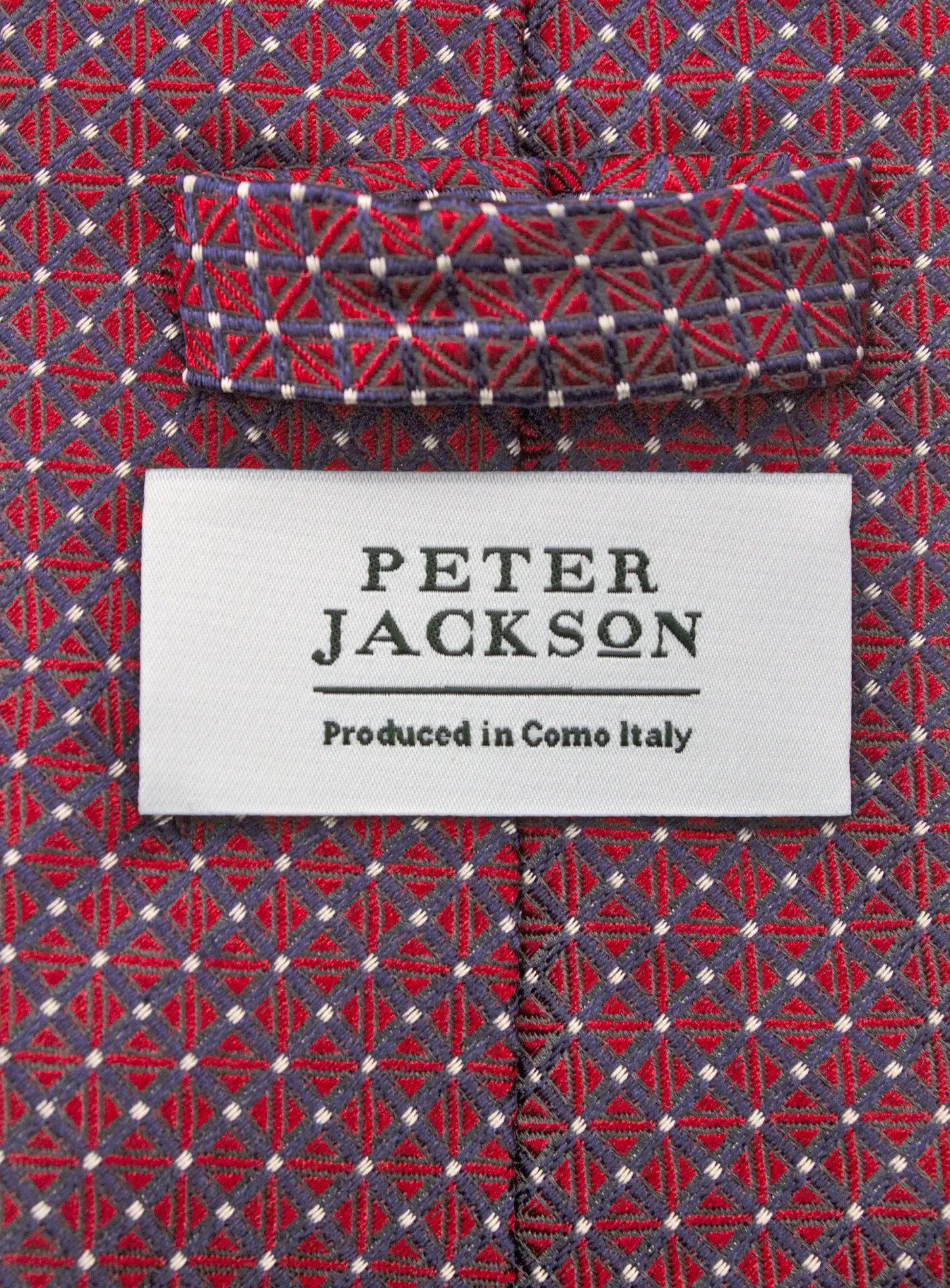 Bottinelli Italian Tie: Burgundy with Geometric Tile Motif