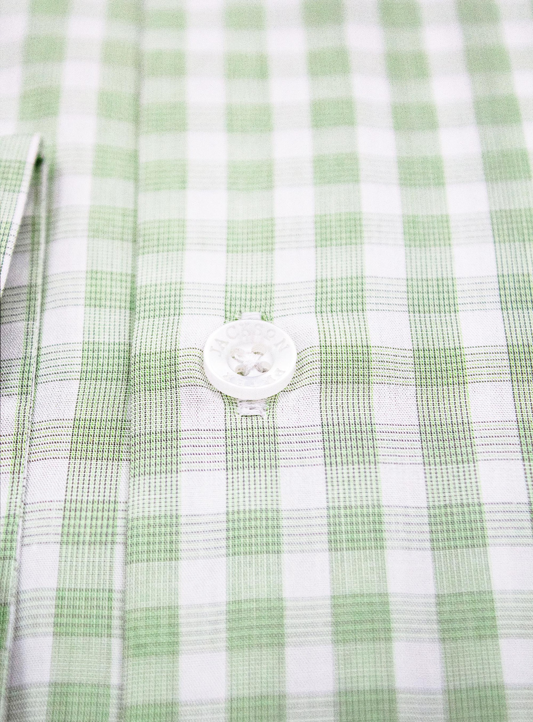Men {collection_title} Milan White & Green Gingham Shirt Peter Jackson