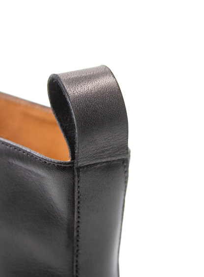 Massimo Black Semi-Brogue Boot