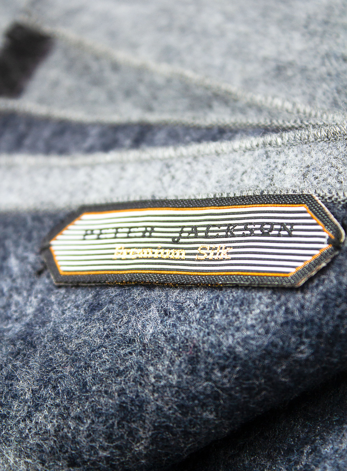 Navy/Grey Colour Block Pure Silk Scarf