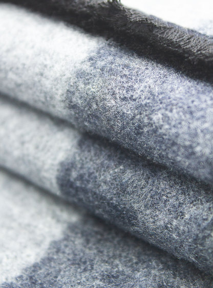 Navy/Grey Colour Block Pure Silk Scarf
