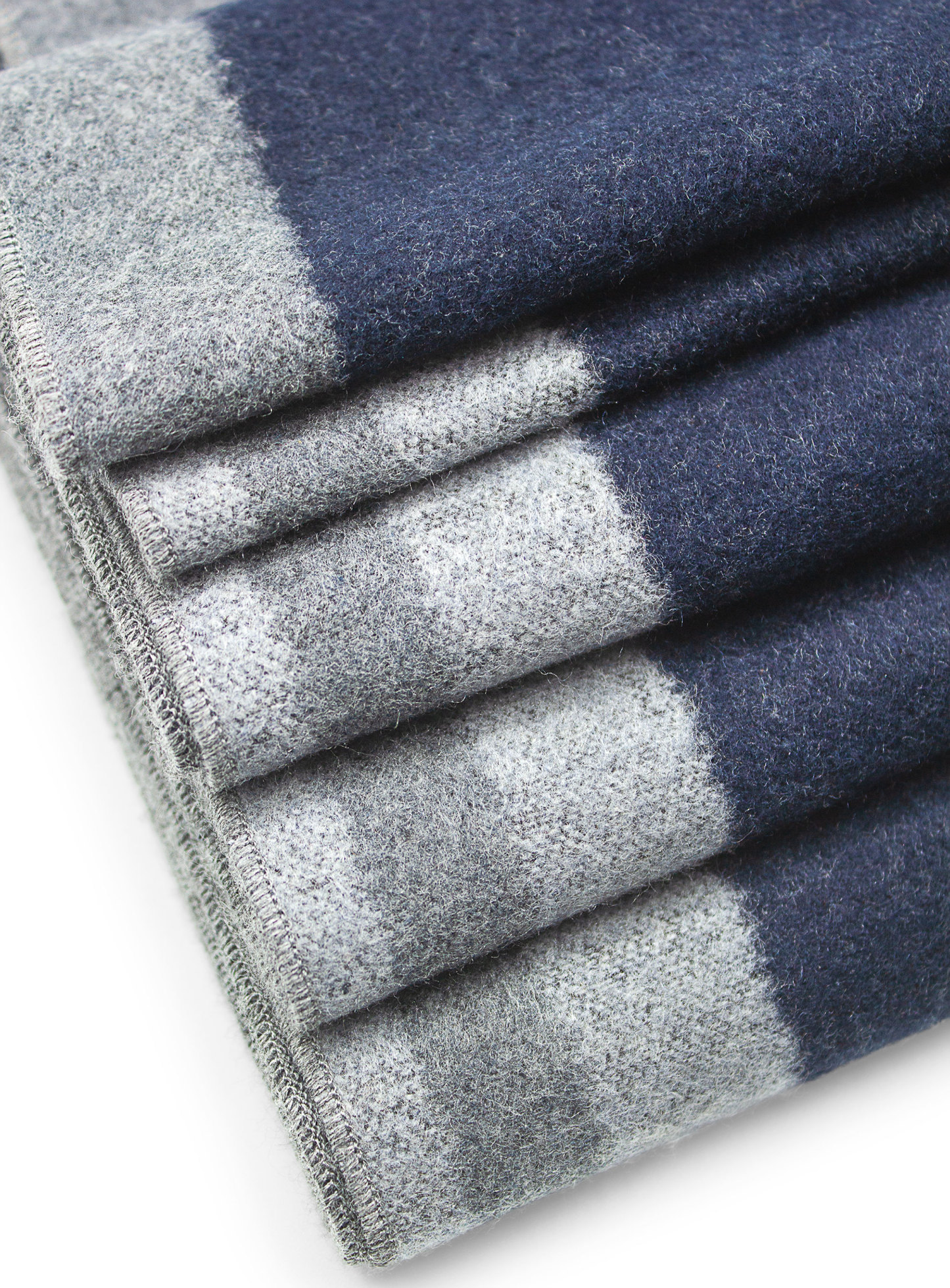 Navy/Grey Colour Block Pure Silk Scarf