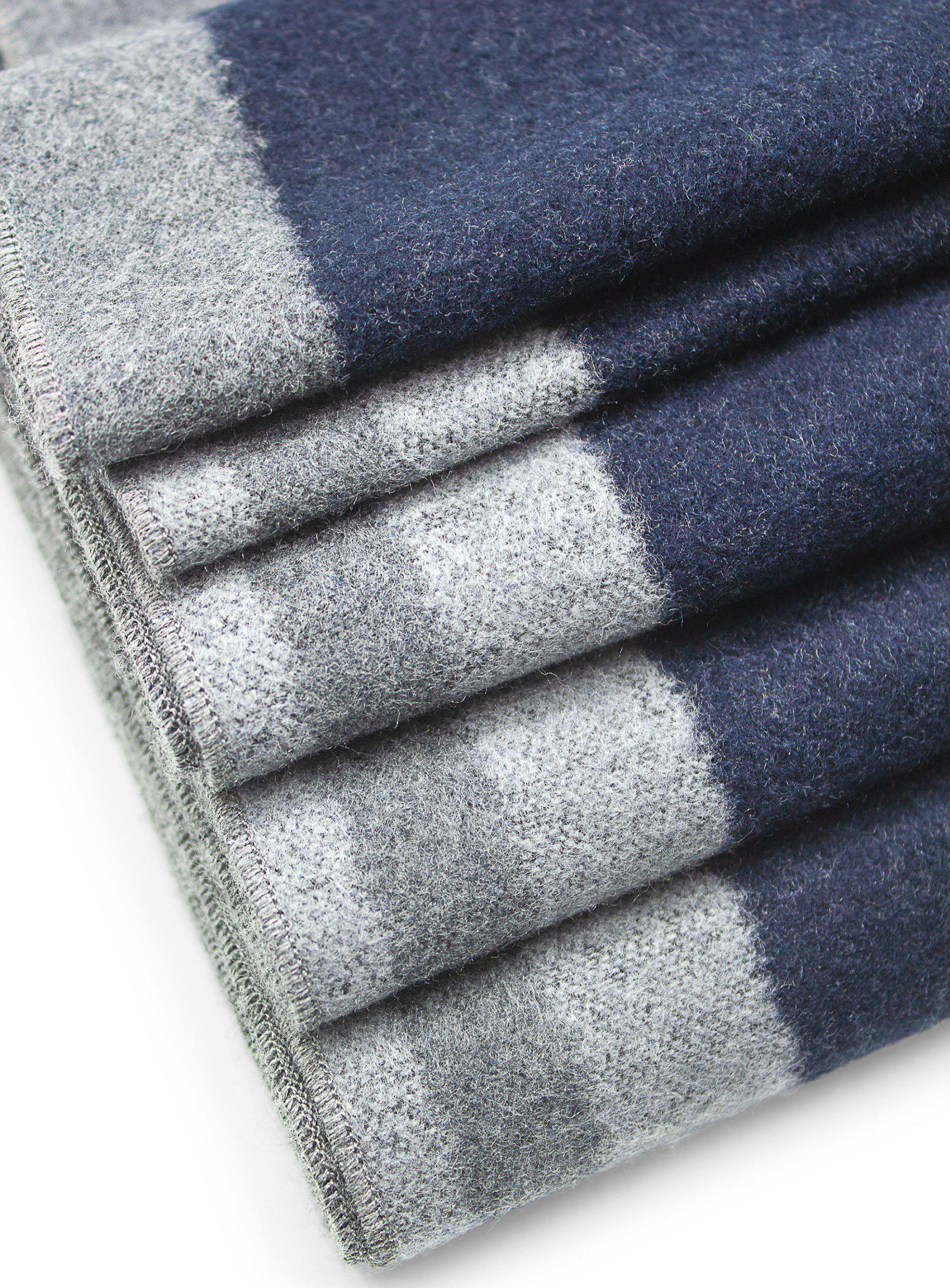 Navy/Grey Colour Block Pure Silk Scarf