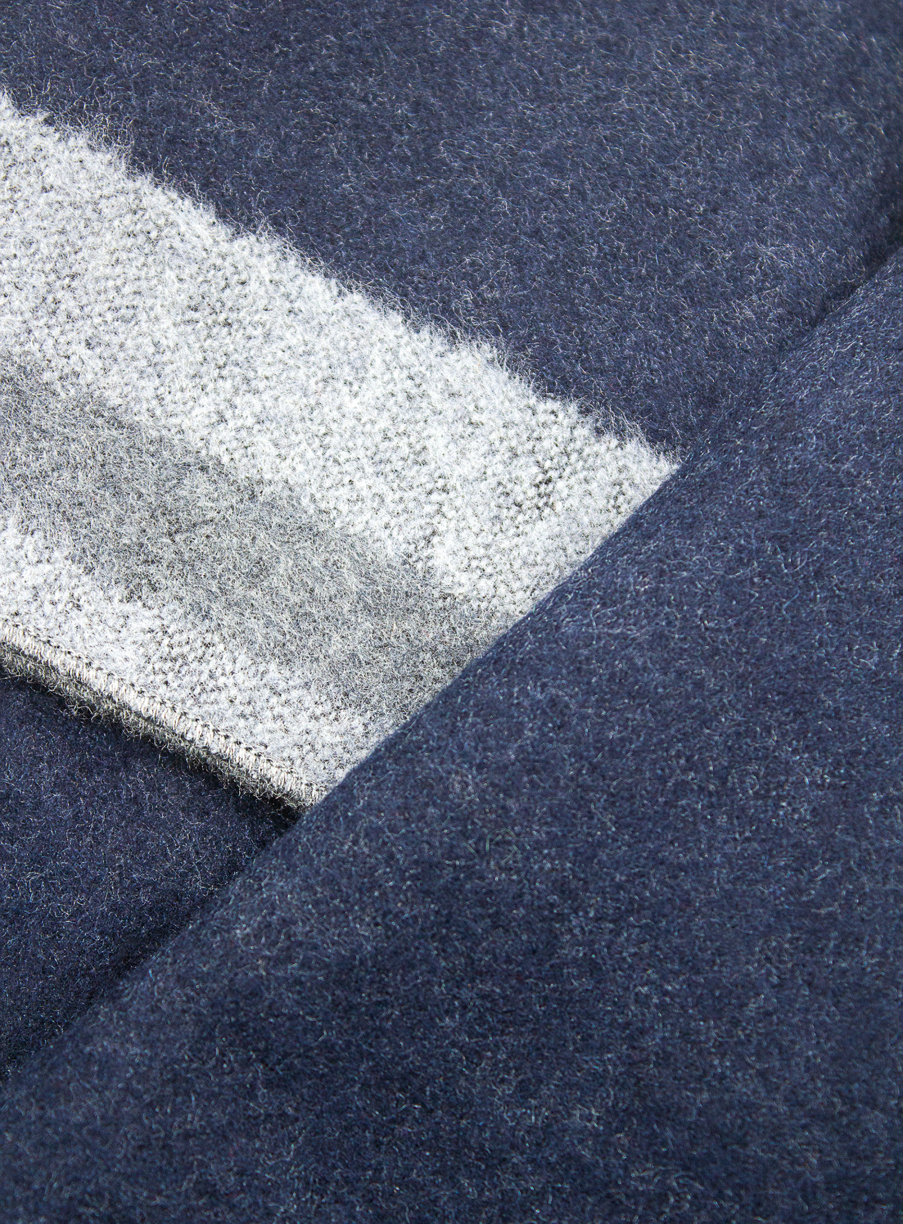 Navy/Grey Colour Block Pure Silk Scarf
