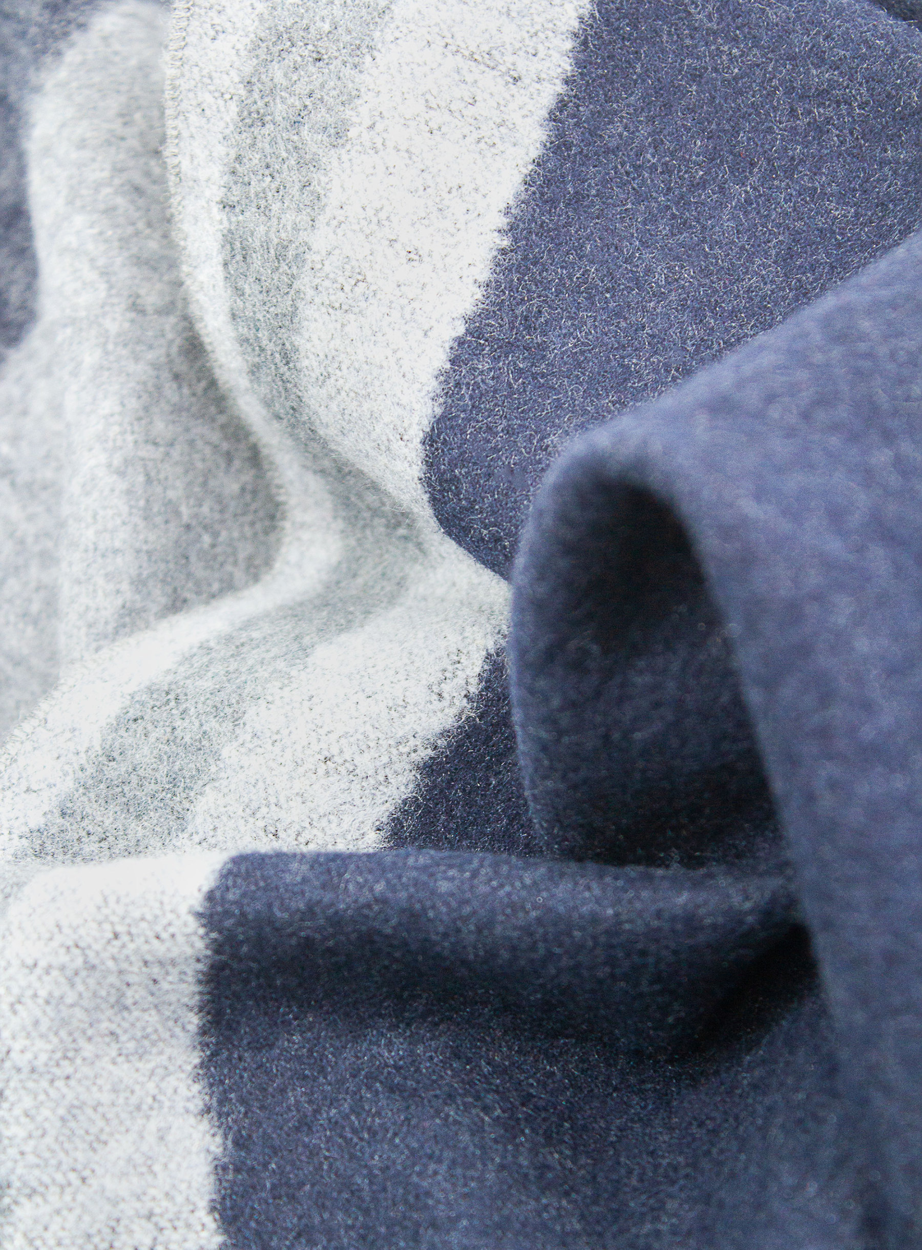 Navy/Grey Colour Block Pure Silk Scarf