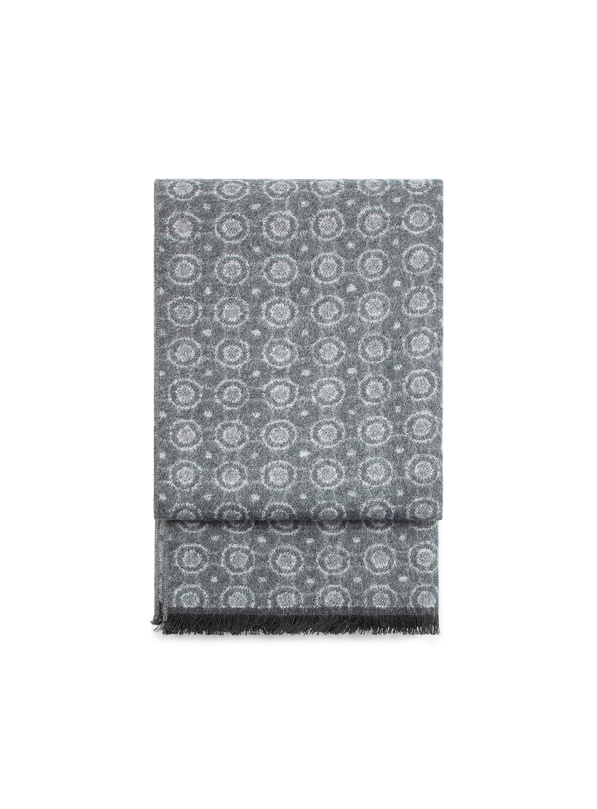 Grey Medallion Pure Silk Scarf