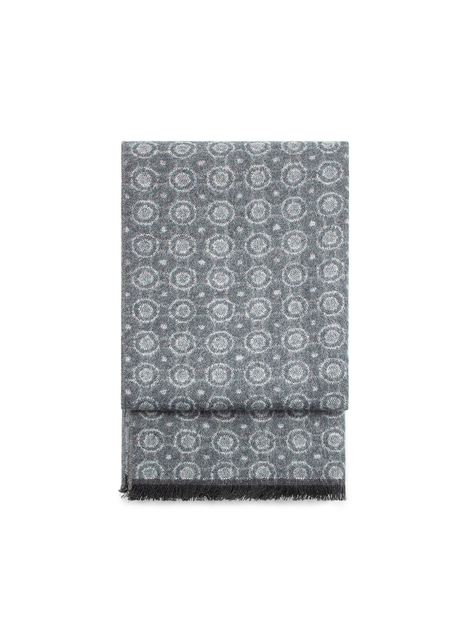 Grey Medallion Pure Silk Scarf