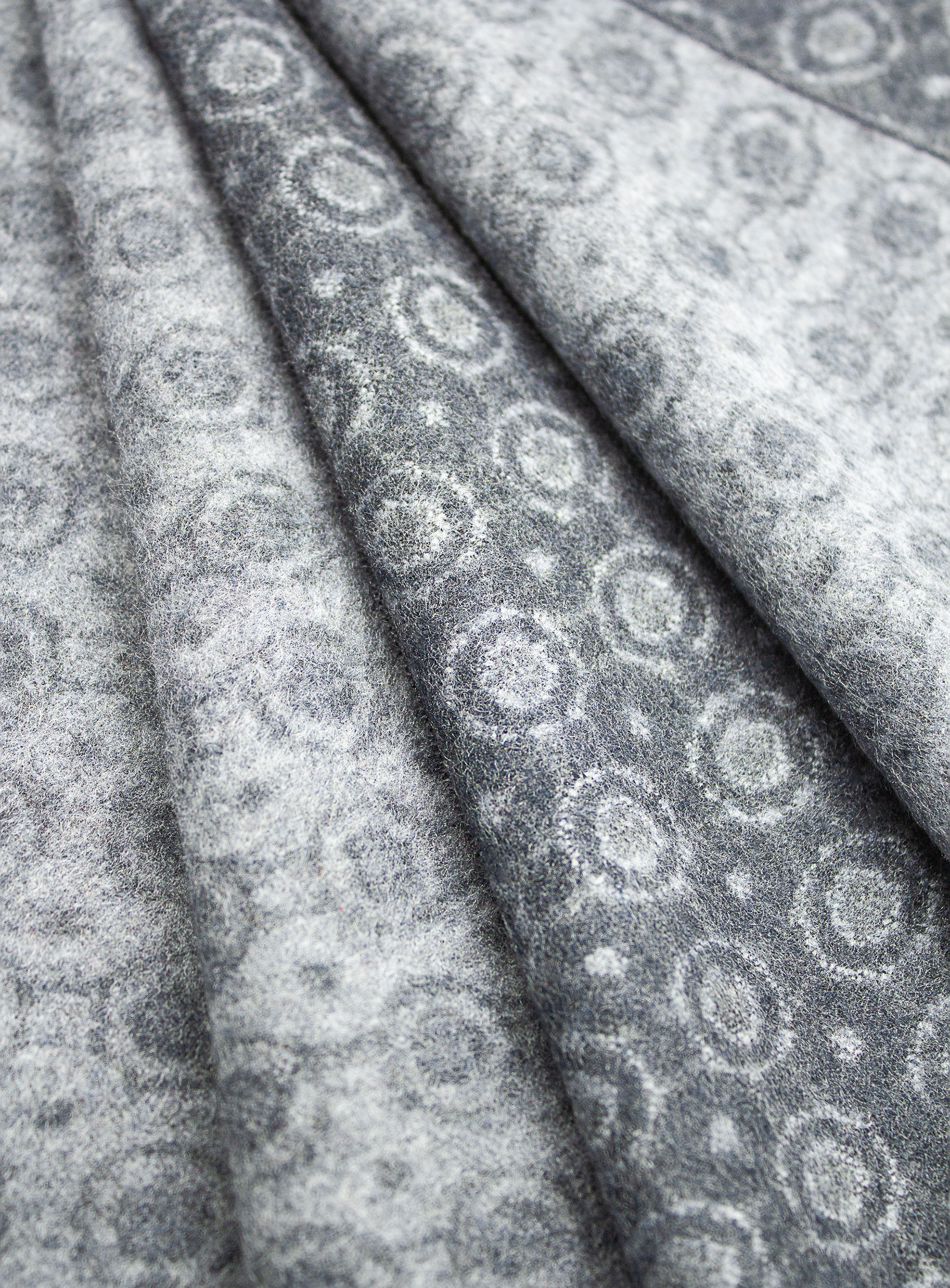 Grey Medallion Pure Silk Scarf