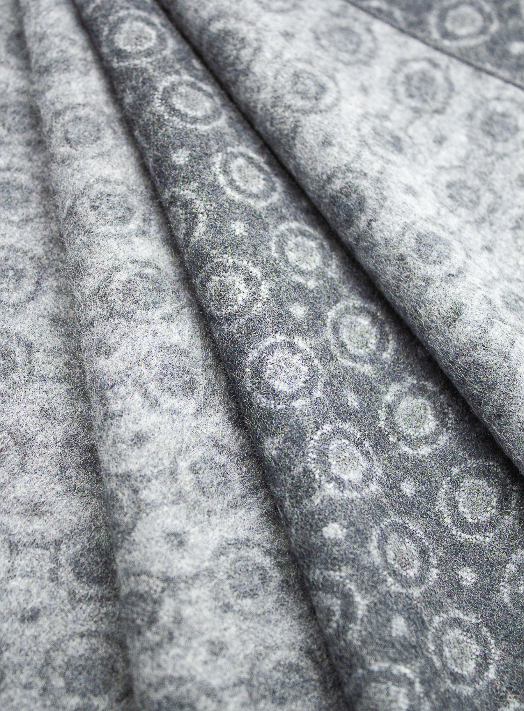 Grey Medallion Pure Silk Scarf