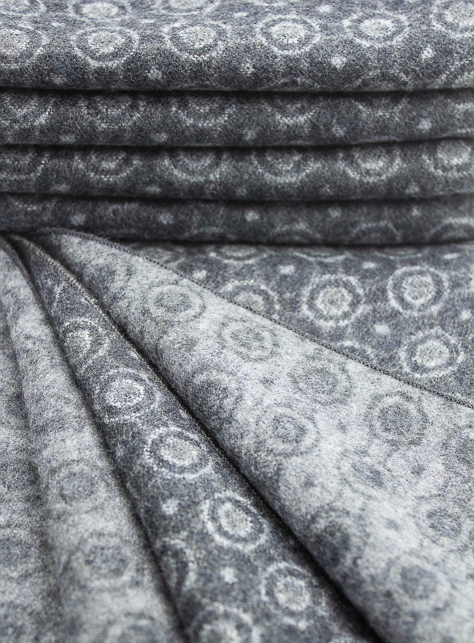 Grey Medallion Pure Silk Scarf