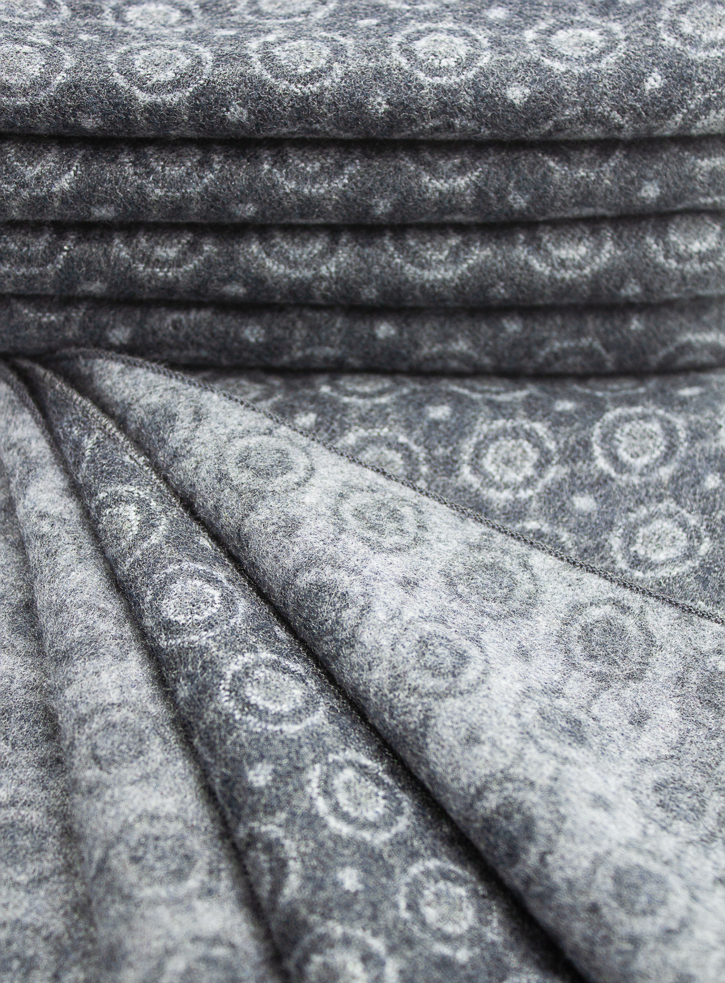 Grey Medallion Pure Silk Scarf